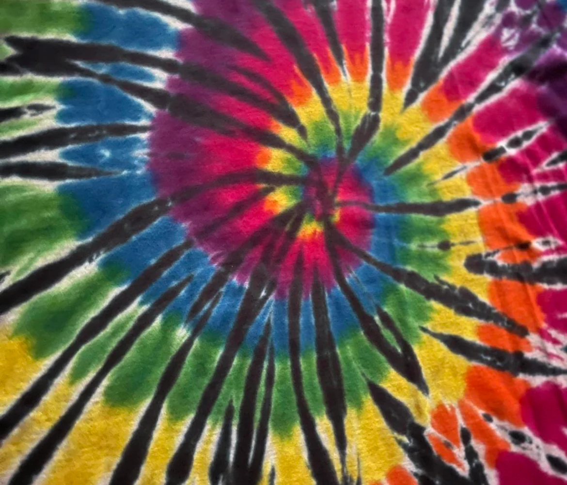 90s Rainbow Tie Dye Spiral T-shirt By Hanes - Image 3