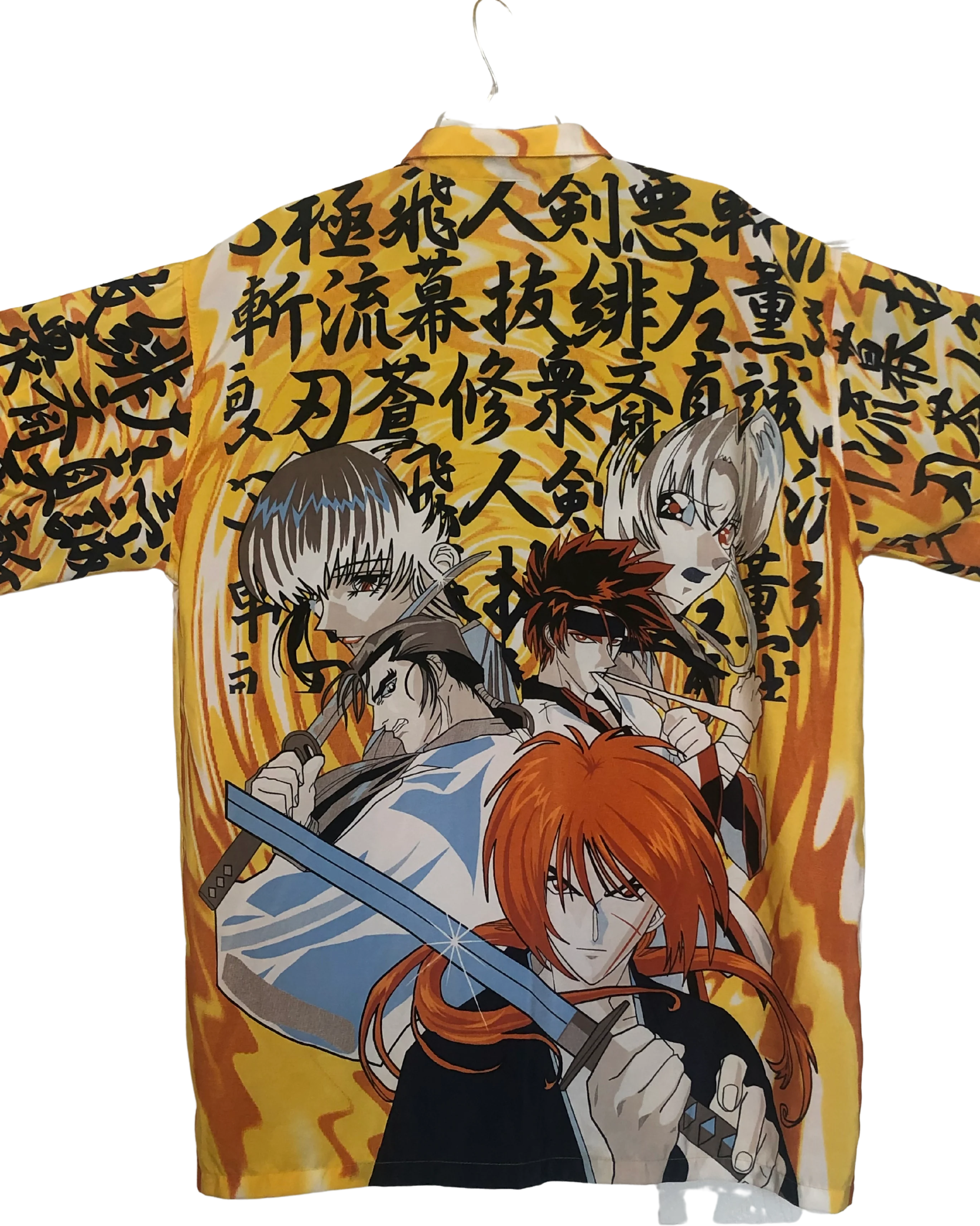 90s Rare Rurouni Kenshin Anime Print Buttom Up Shirt By Zam Urban Wear - Image 4