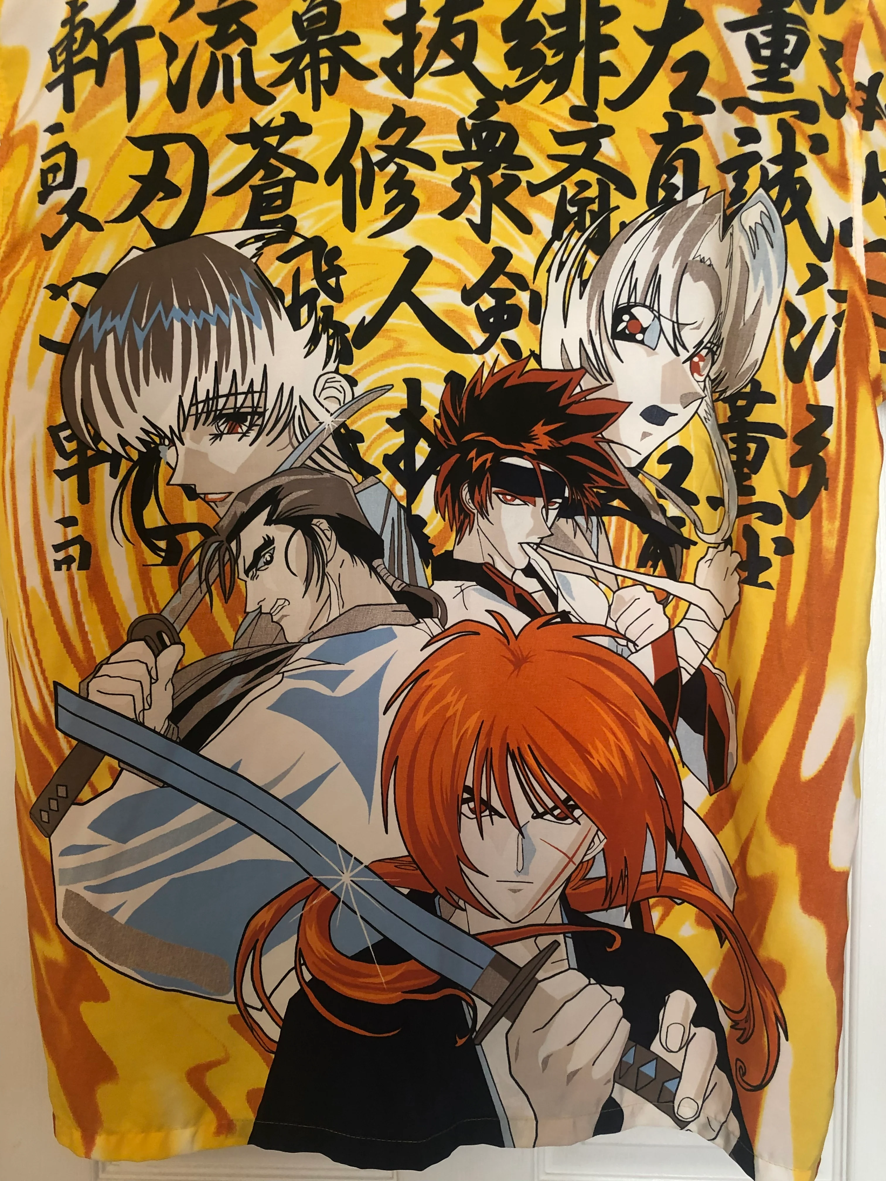 90s Rare Rurouni Kenshin Anime Print Buttom Up Shirt By Zam Urban Wear - Image 8