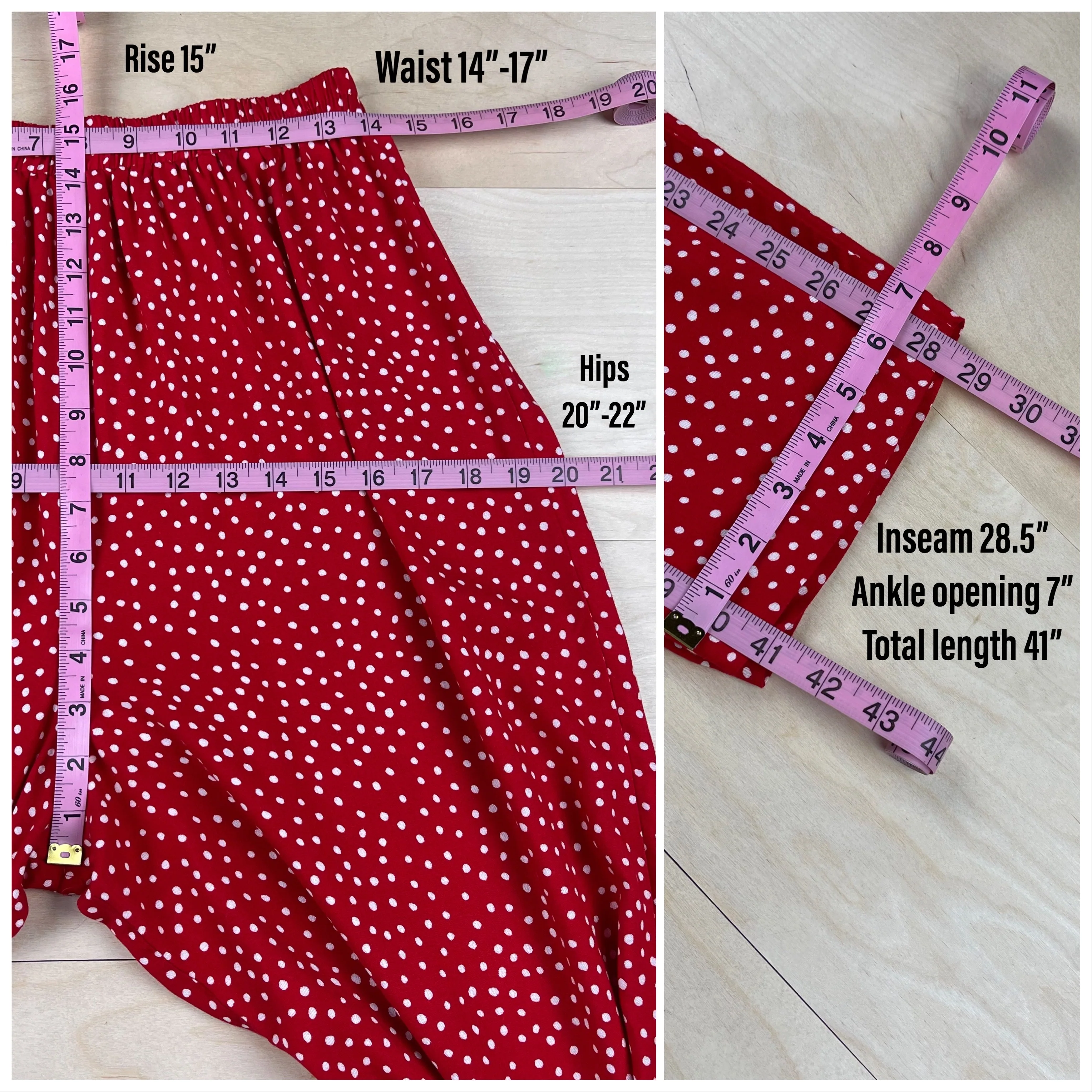 90s Red And White Polka Dot High Rise Pants By Laura Michelle - Image 6