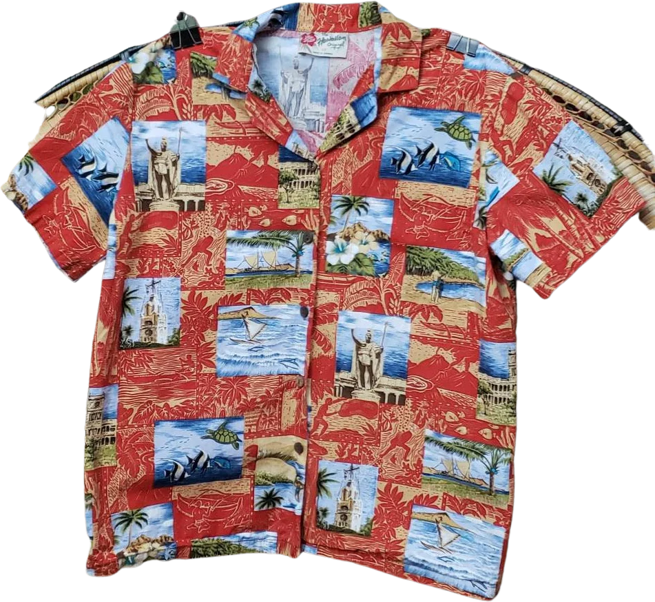 90s Red Hilo Hattie Shirt Xs by The Hawaiian Original