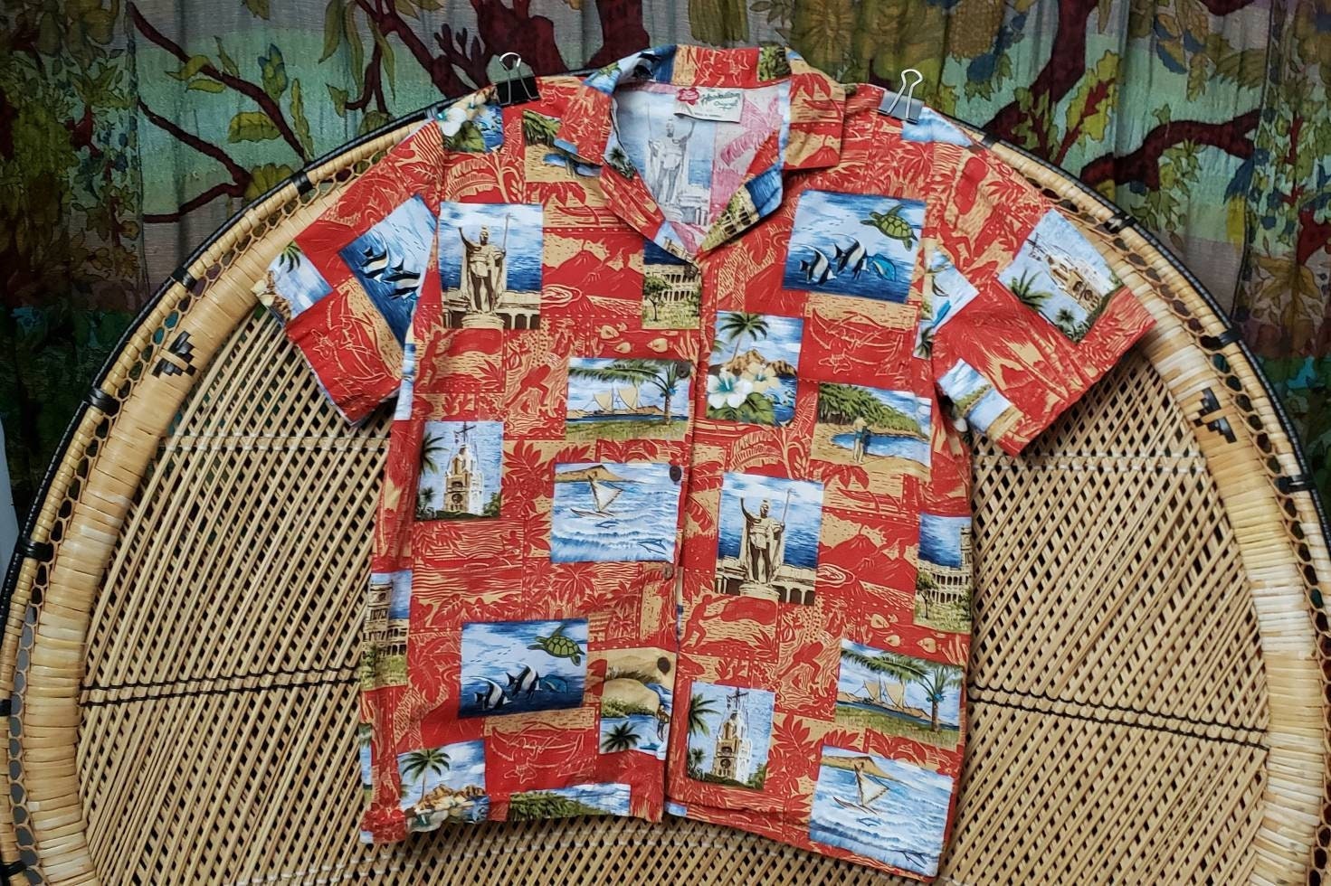 90s Red Hilo Hattie Shirt Xs by The Hawaiian Original - Image 2