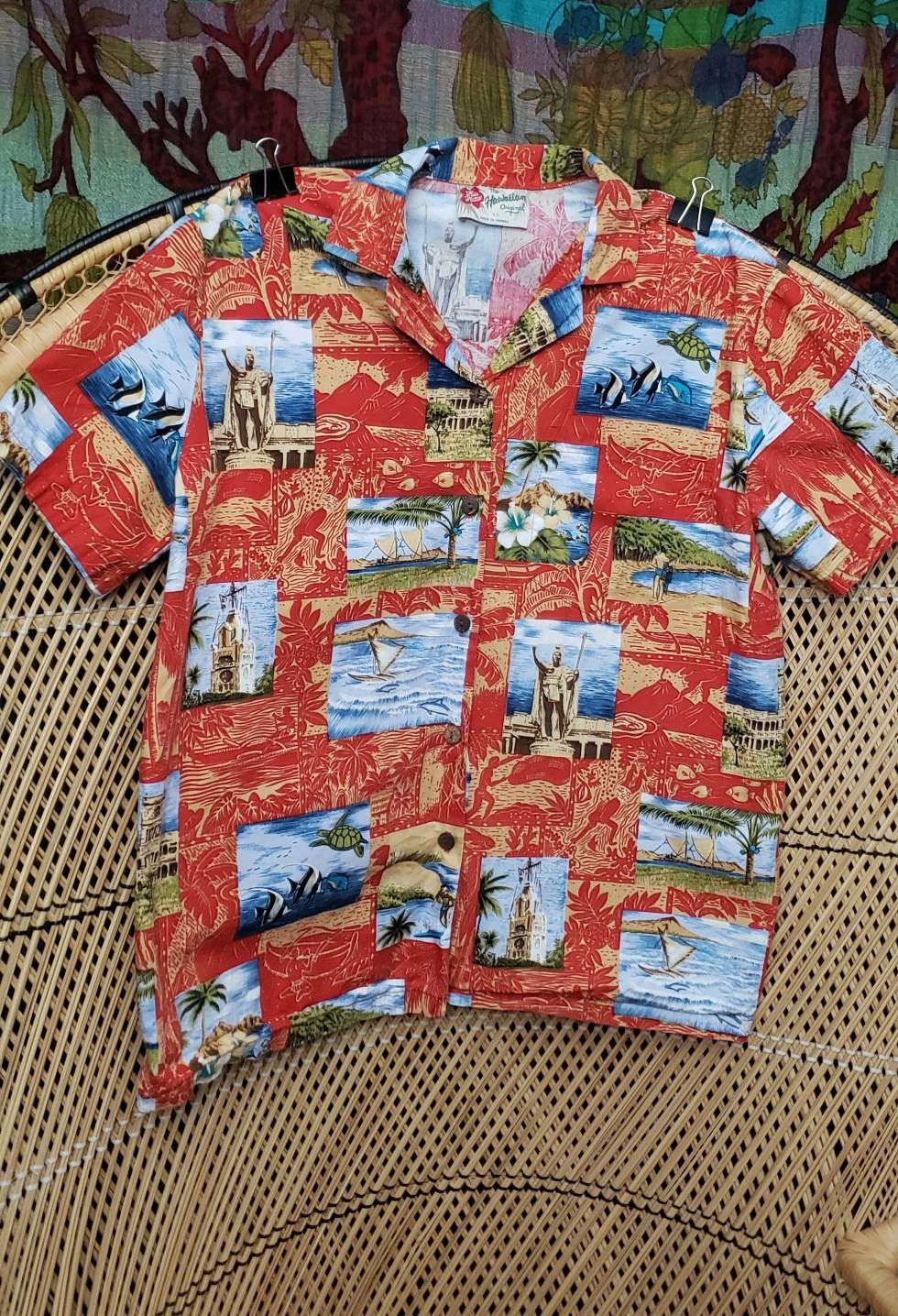 90s Red Hilo Hattie Shirt Xs by The Hawaiian Original - Image 3