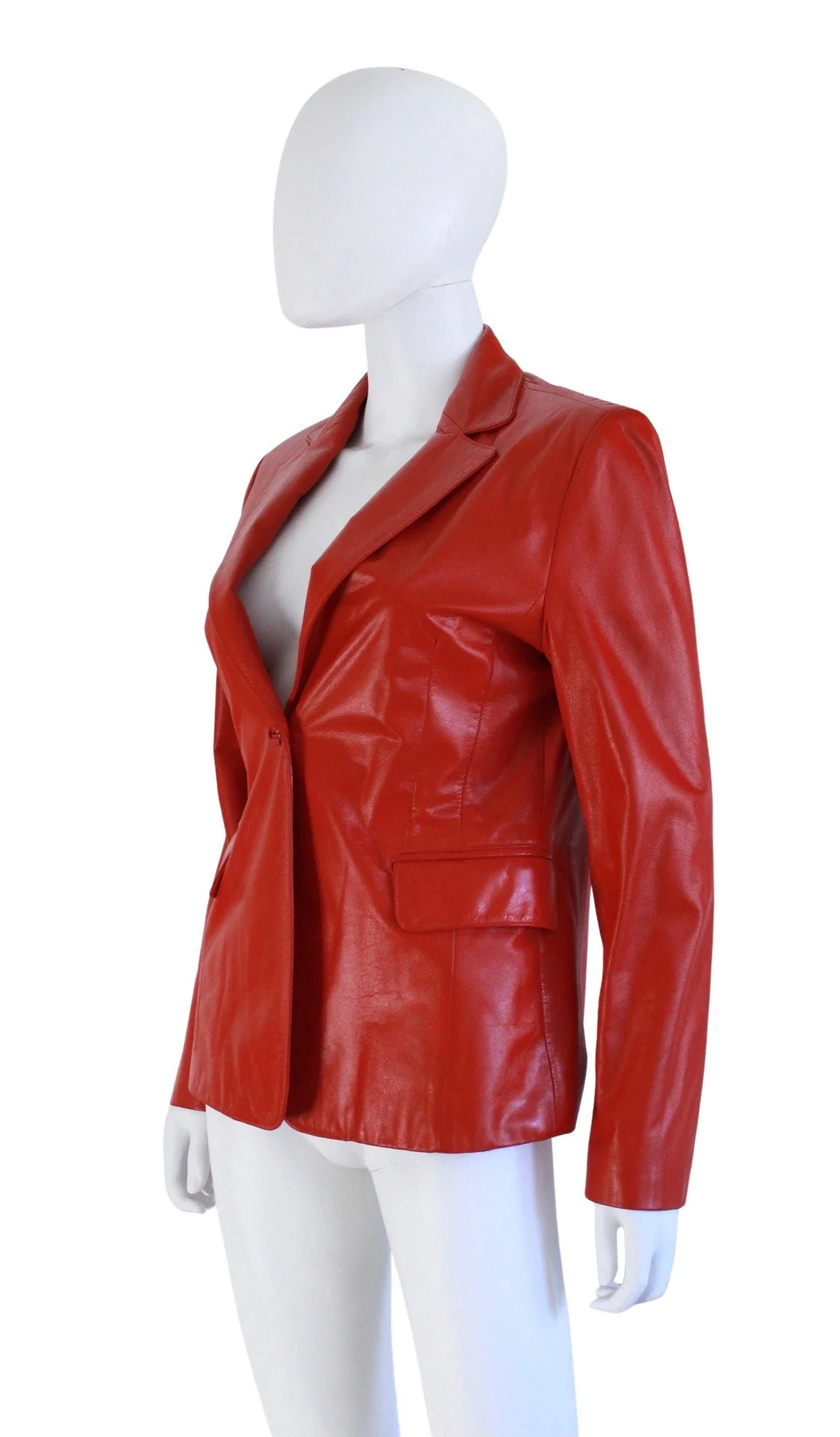 90s Red Leather Jacket - Image 5