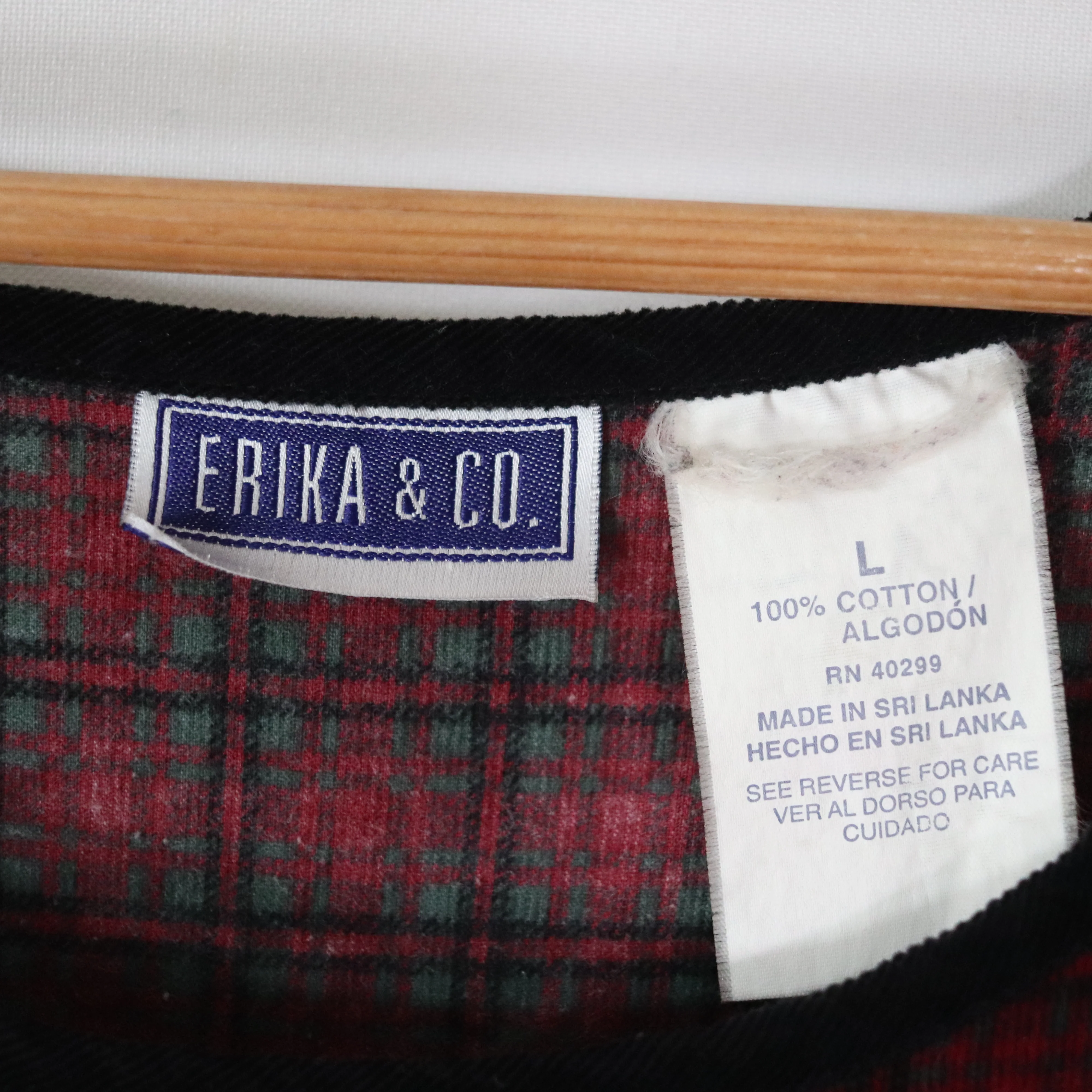 90s Red Plaid Corduroy Pinafore Jumper Dress Holiday By Erika - Image 10
