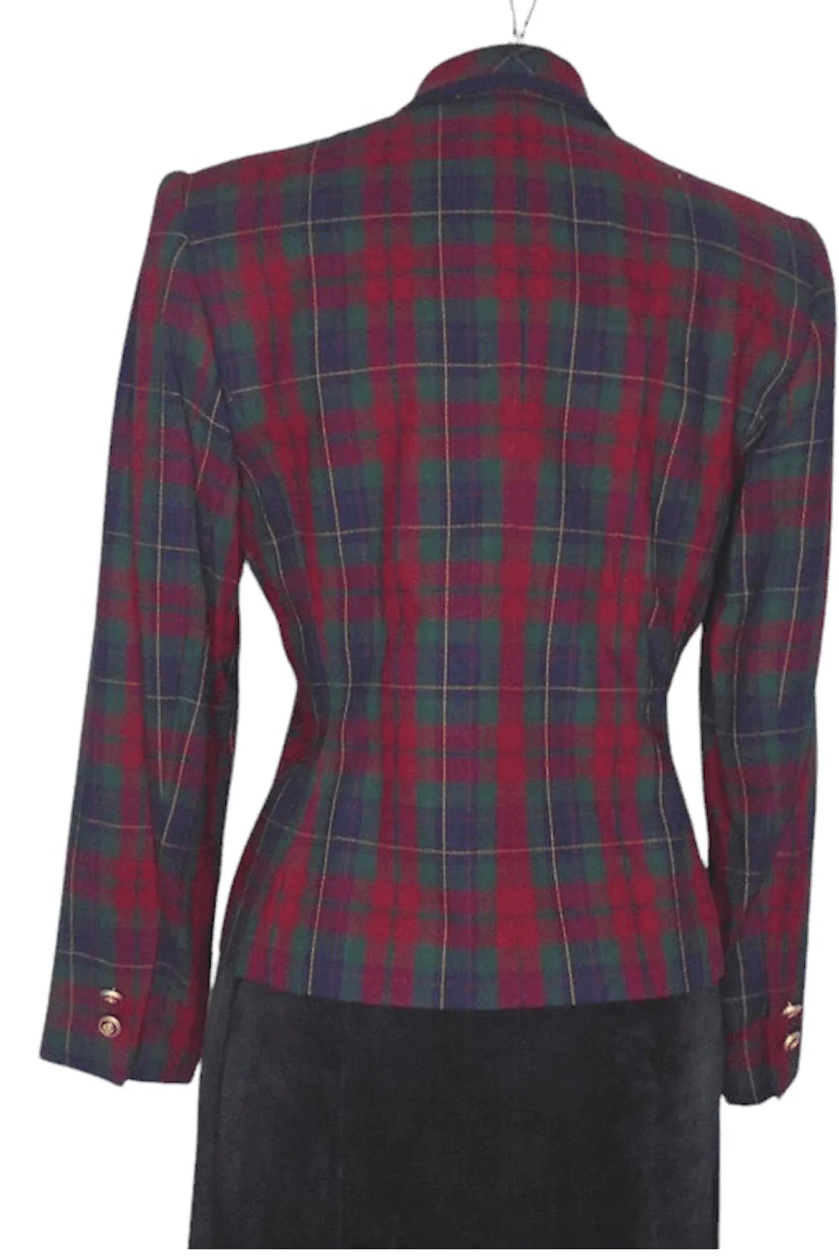 90s Red Tartan Curvy Blazer Jacket Is Festive By Kasper Asl - Image 2