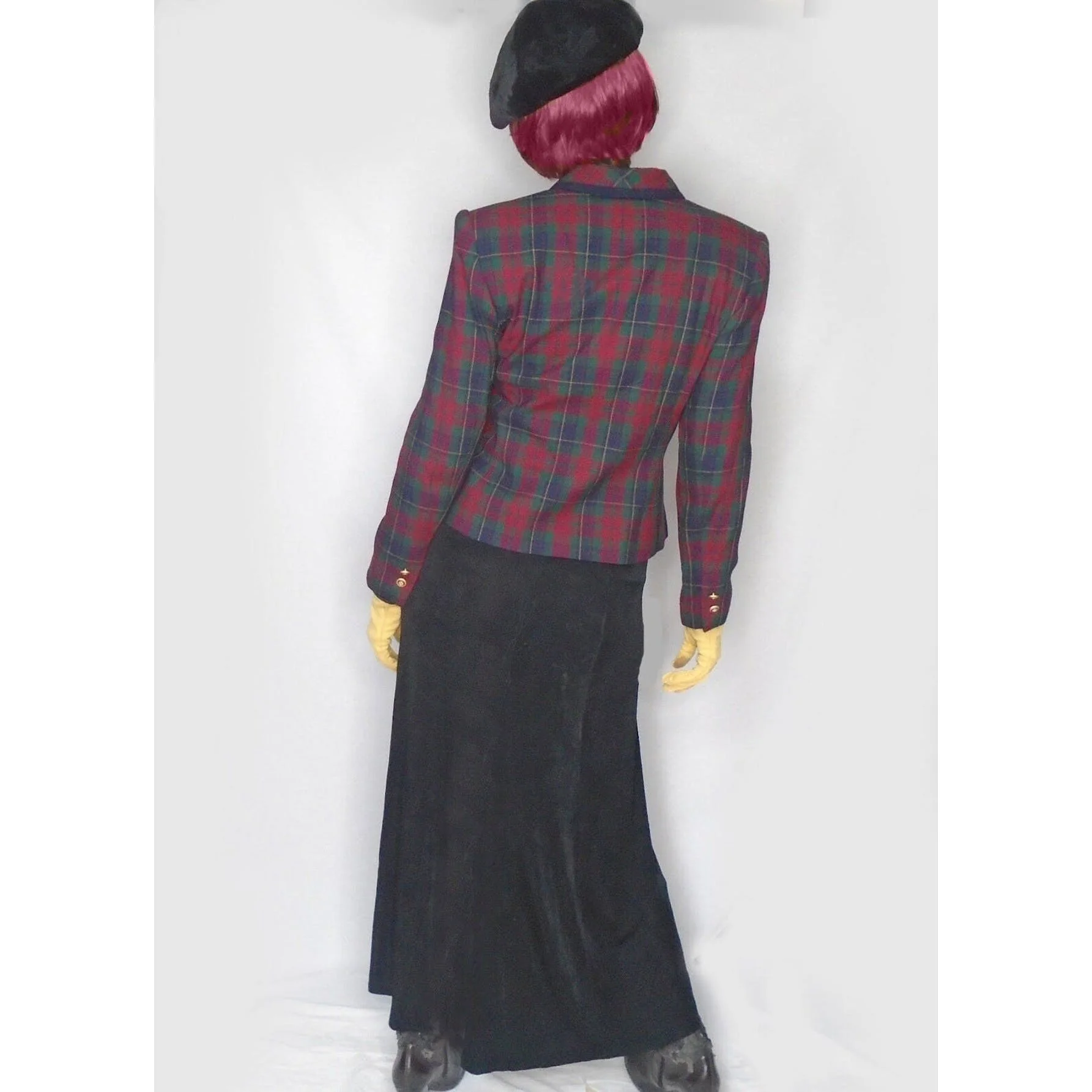90s Red Tartan Curvy Blazer Jacket Is Festive By Kasper Asl - Image 7