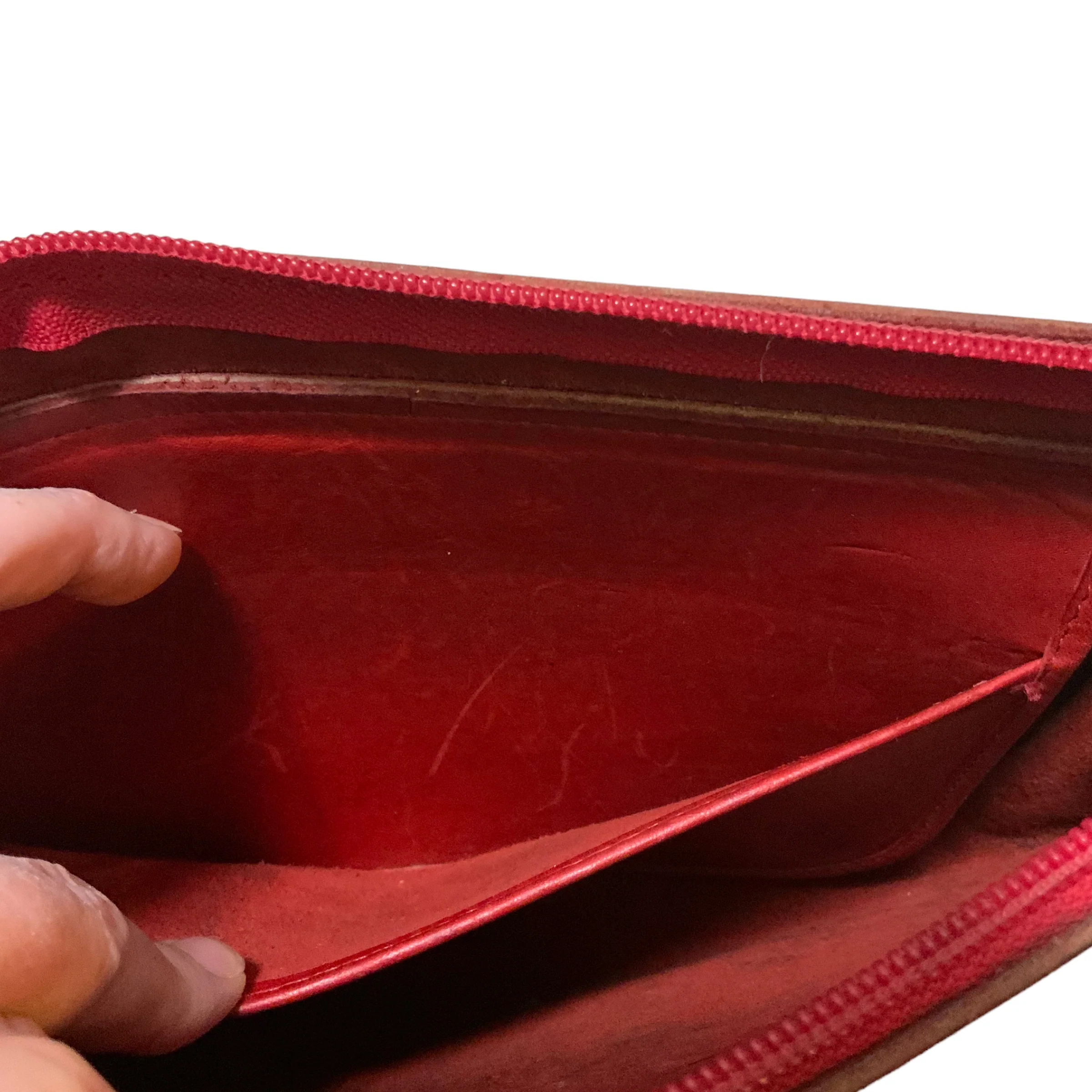 90s Red Textured Leather Shoulder Bag By Michael Green - Image 8