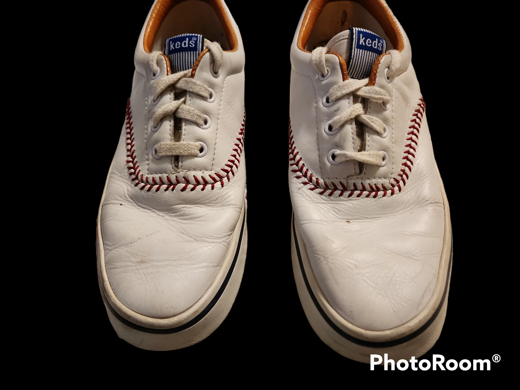 90s Red White Blue Baseball Stitched Sneakers By Keds - Image 5