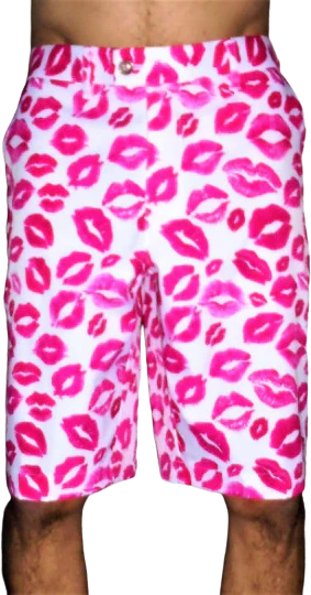 90s Red White Kissing Lips Bermuda Shorts