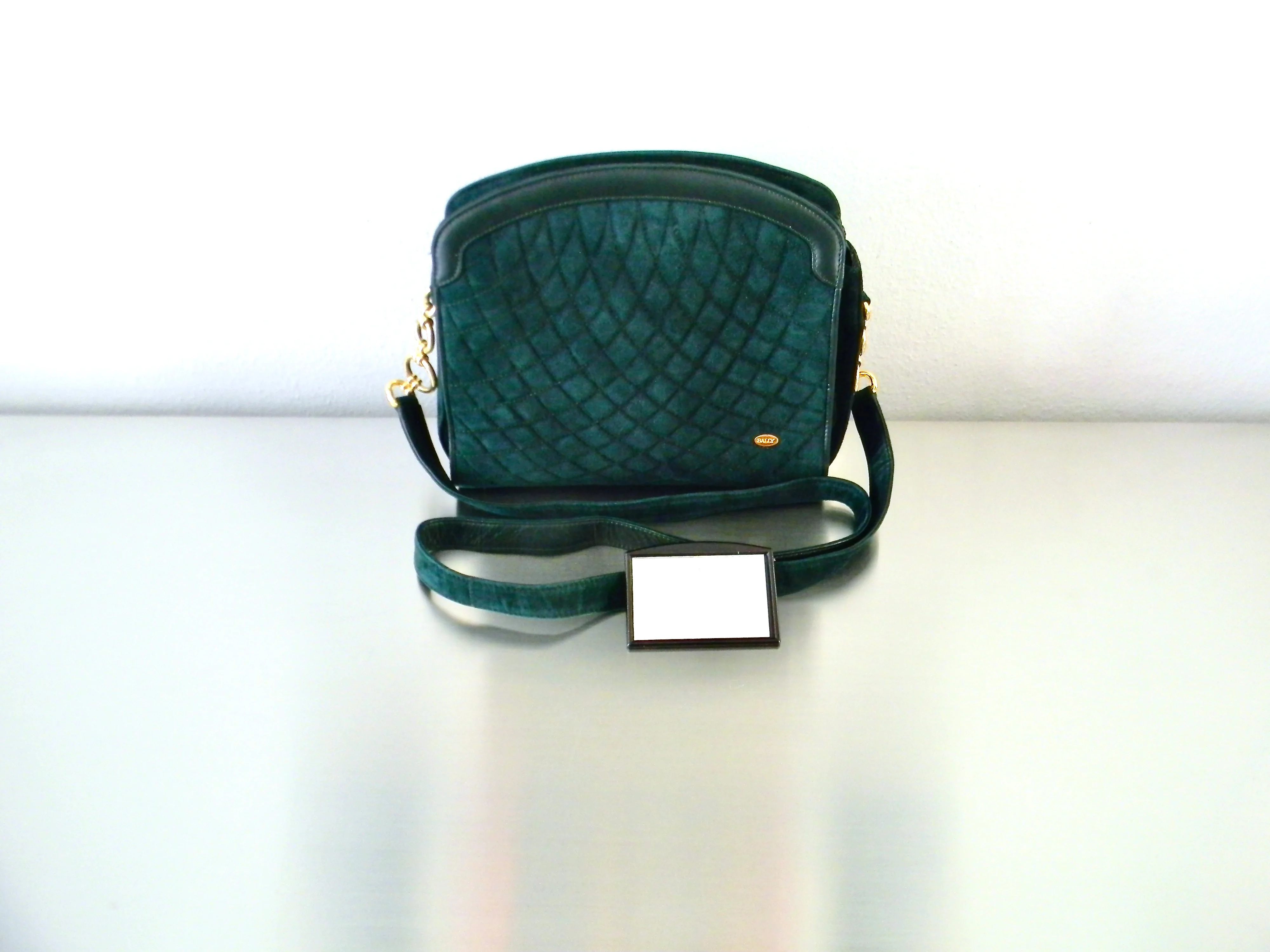 90s Refurbished Teal Quilted Lambskin Small Purse By Bally - Image 5