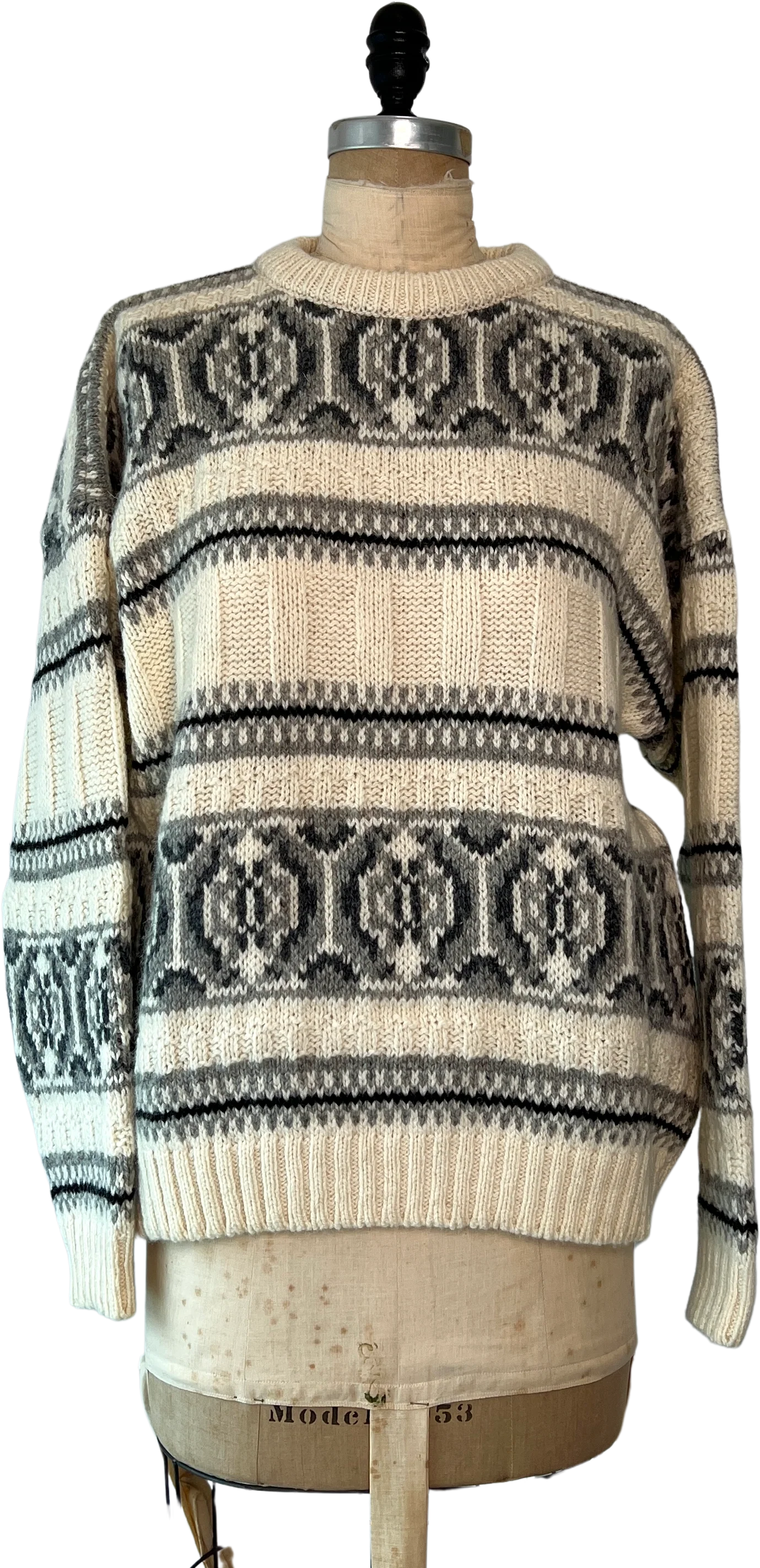 90s Retro Geometric Knit Sweater
