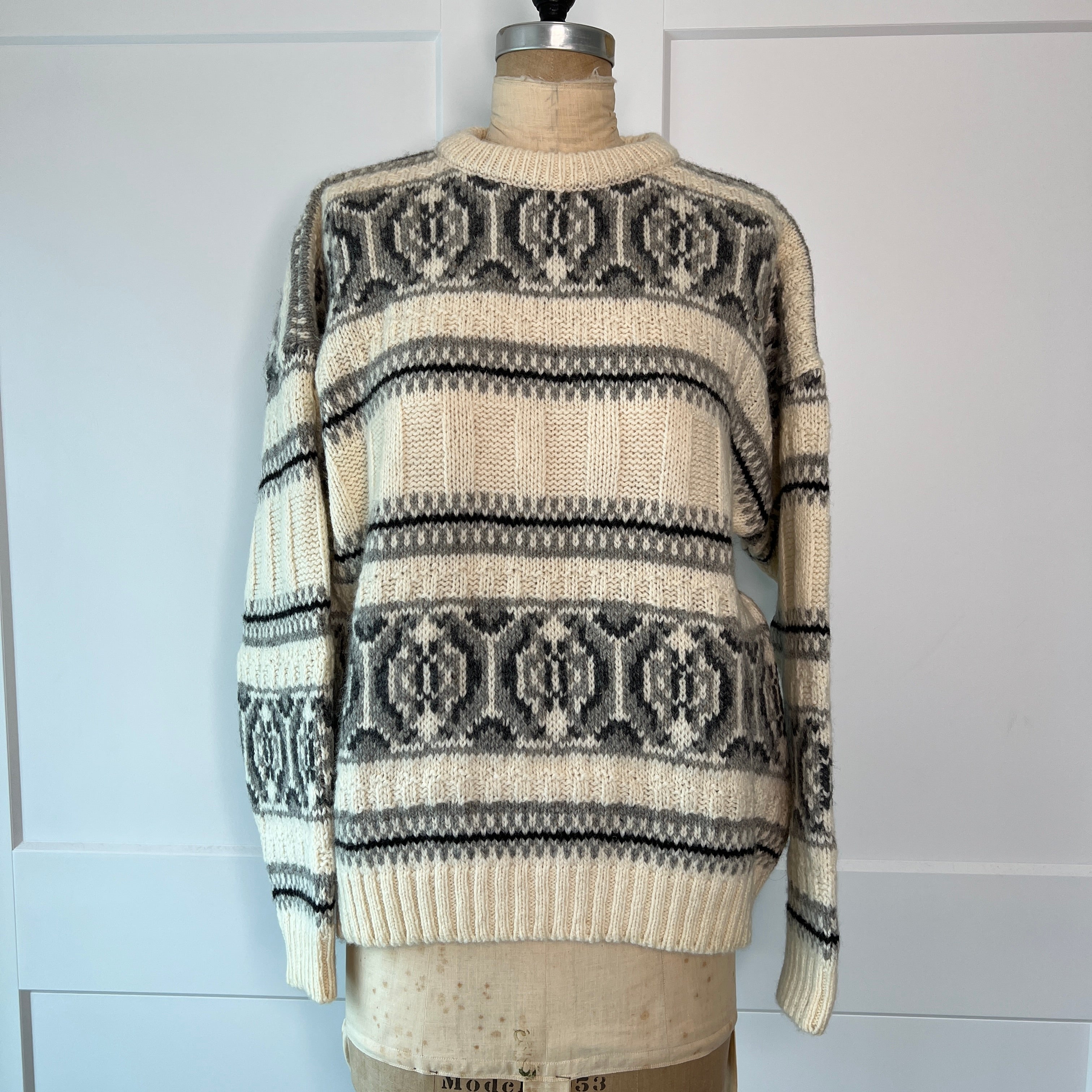90s Retro Geometric Knit Sweater - Image 4