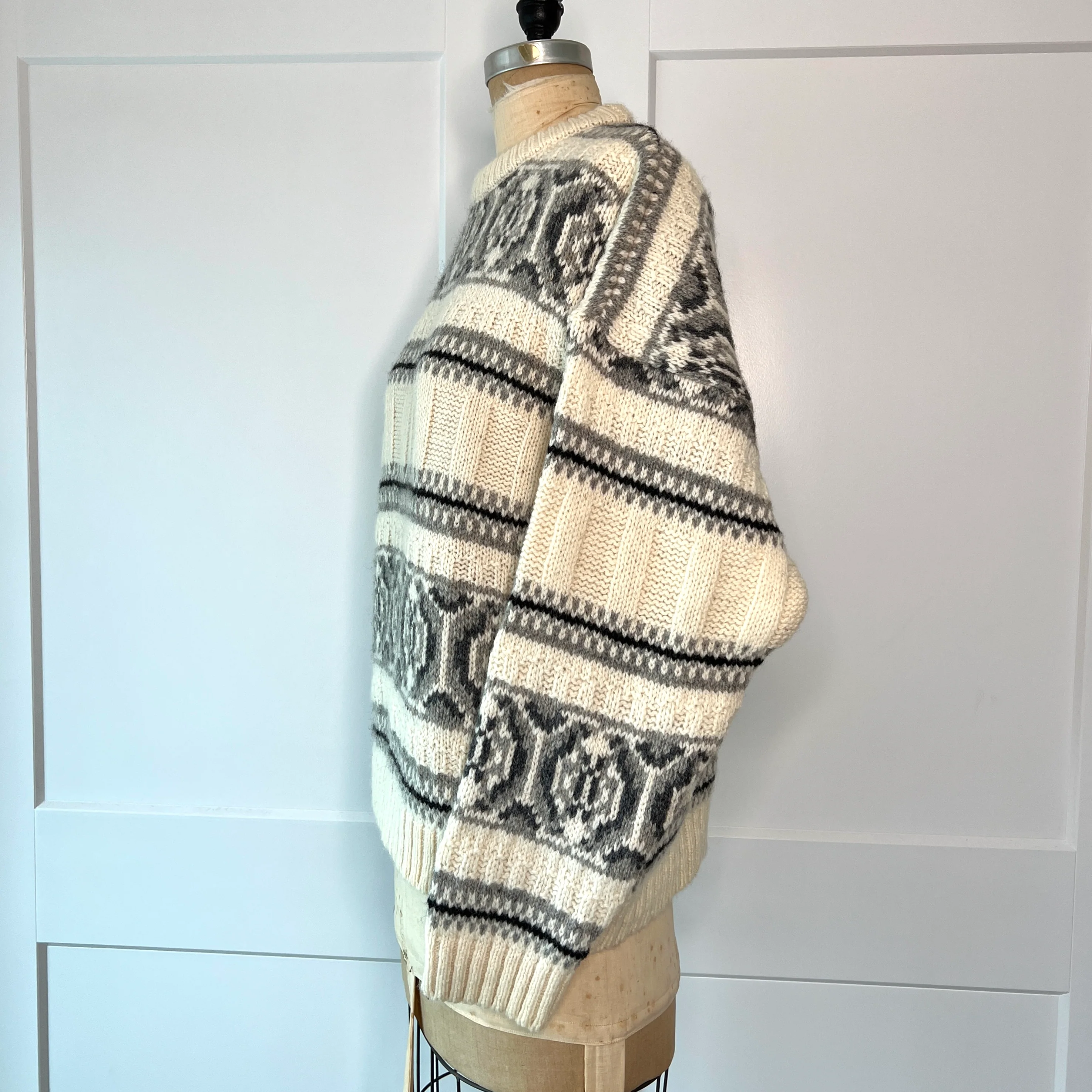 90s Retro Geometric Knit Sweater - Image 5
