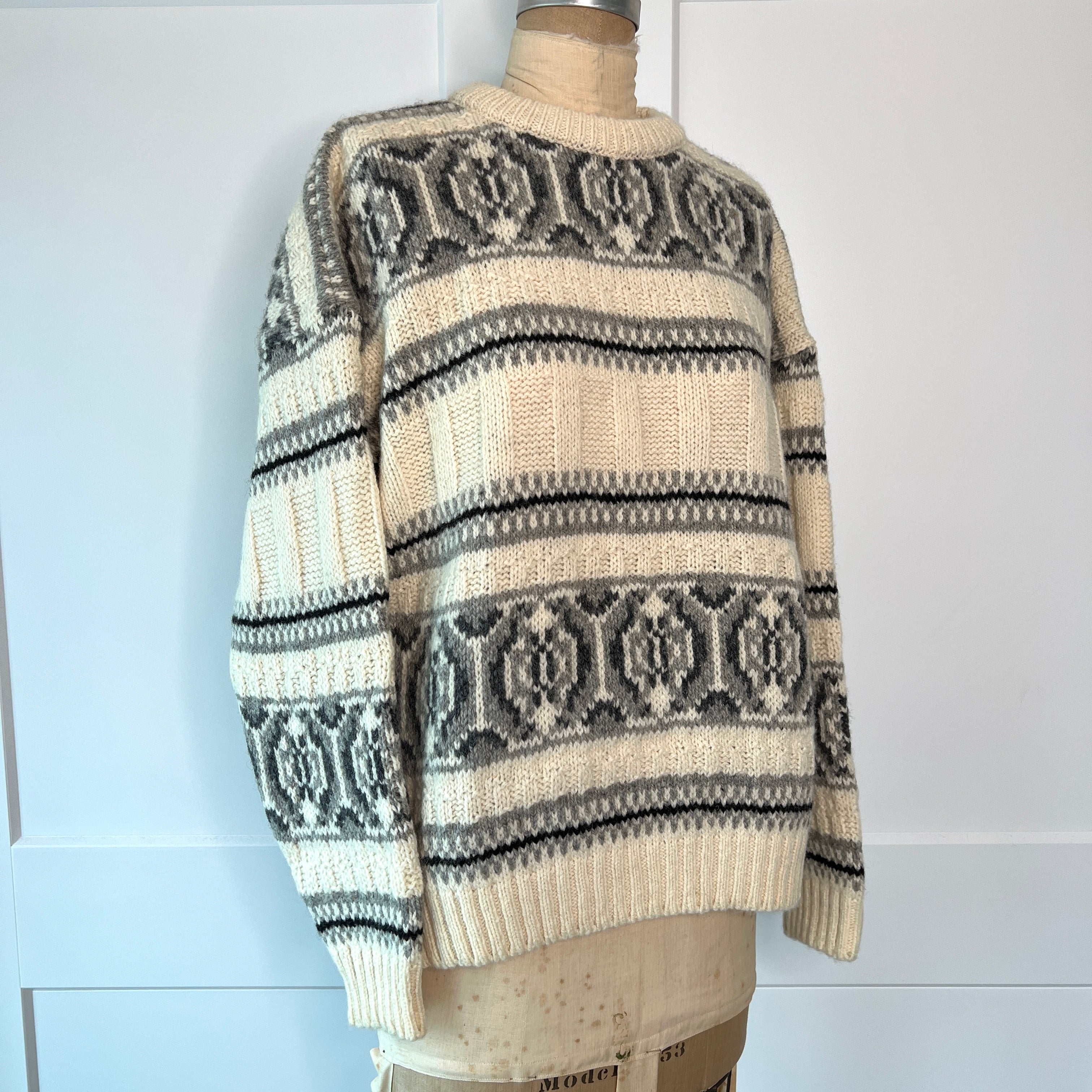 90s Retro Geometric Knit Sweater - Image 8