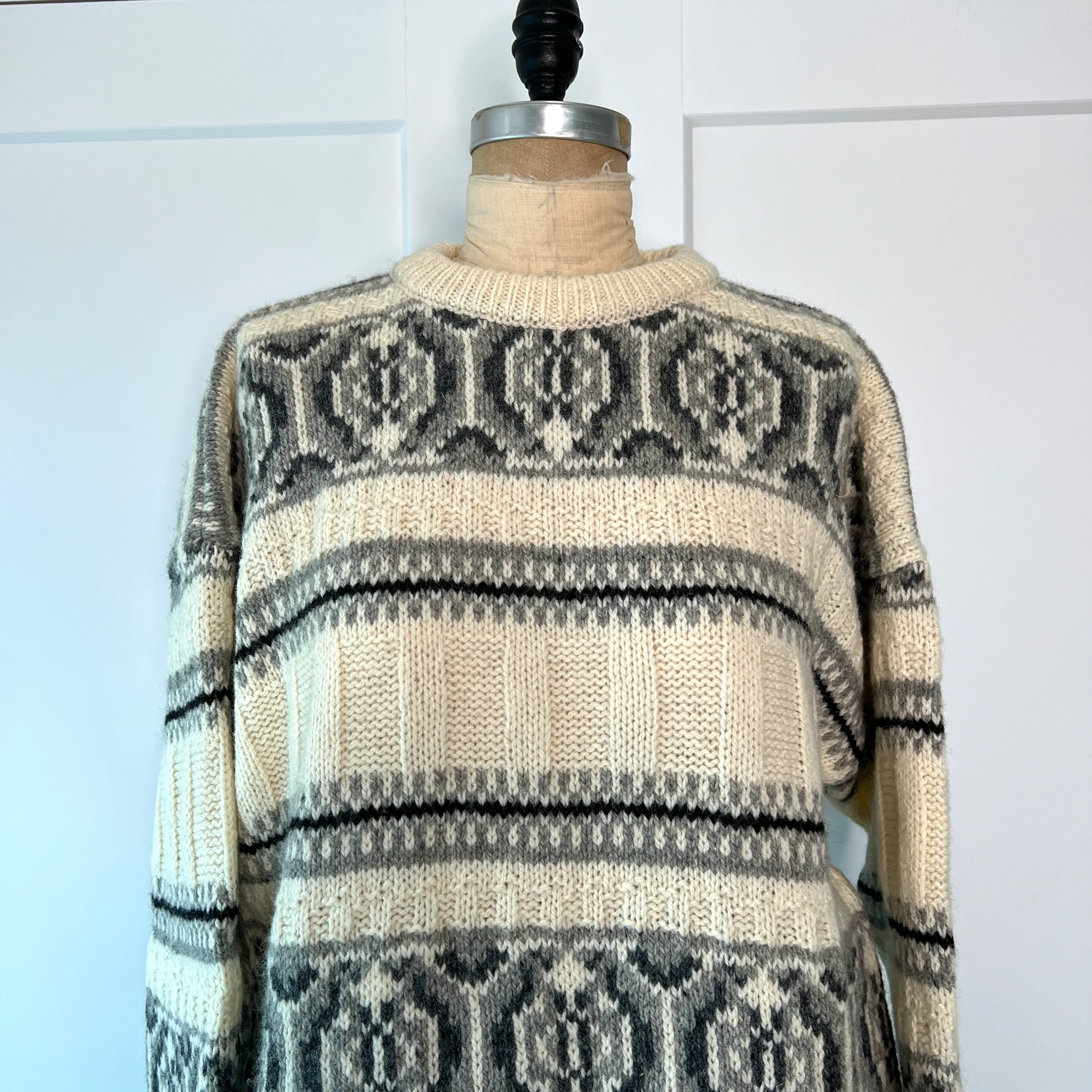 90s Retro Geometric Knit Sweater - Image 9