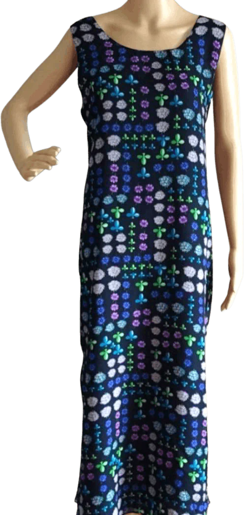 90's Reversible Blue Printed Dress - Image 2