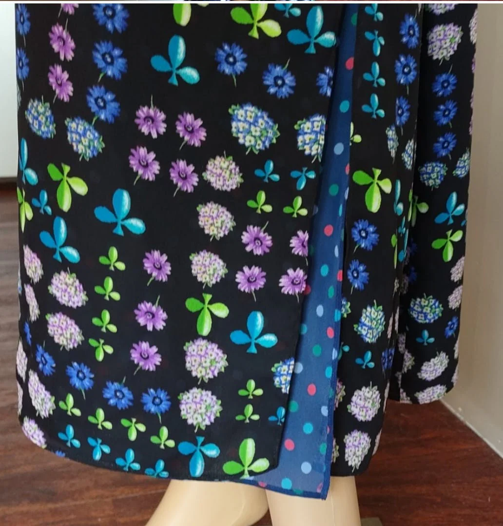90's Reversible Blue Printed Dress - Image 5