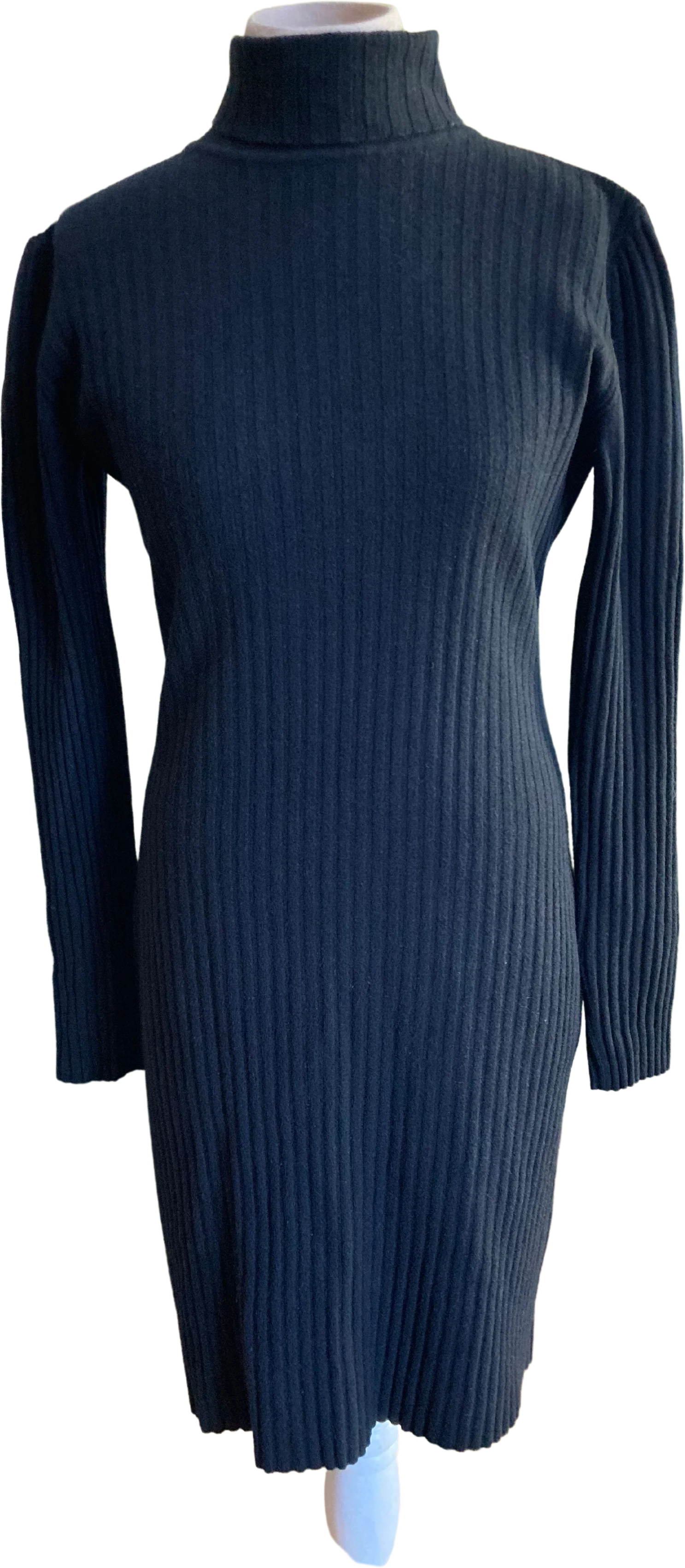 90s Rib Knit Turtleneck Dress By Wolford