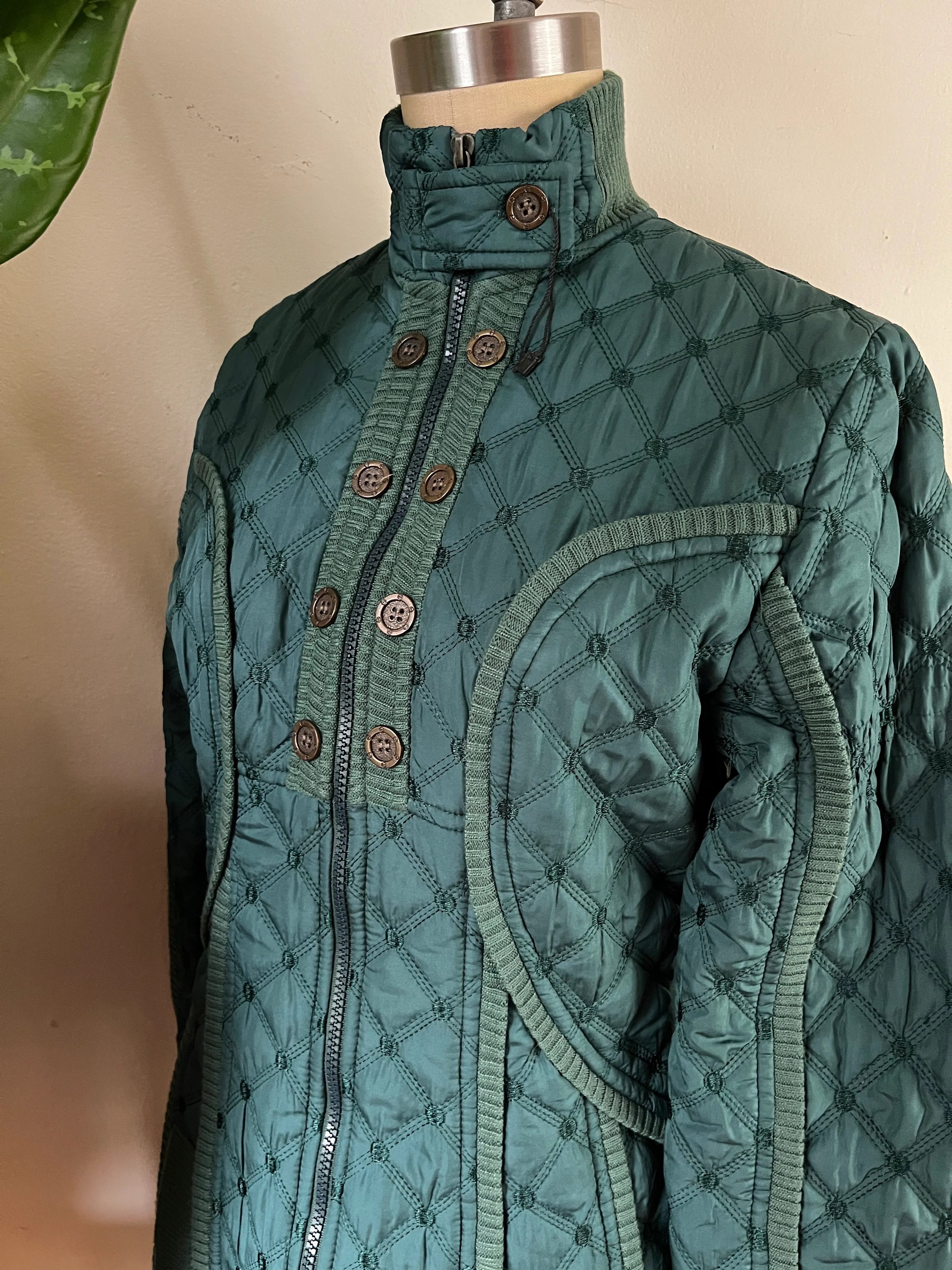 90s Ribbed Trim Quilted Puffer - Image 10