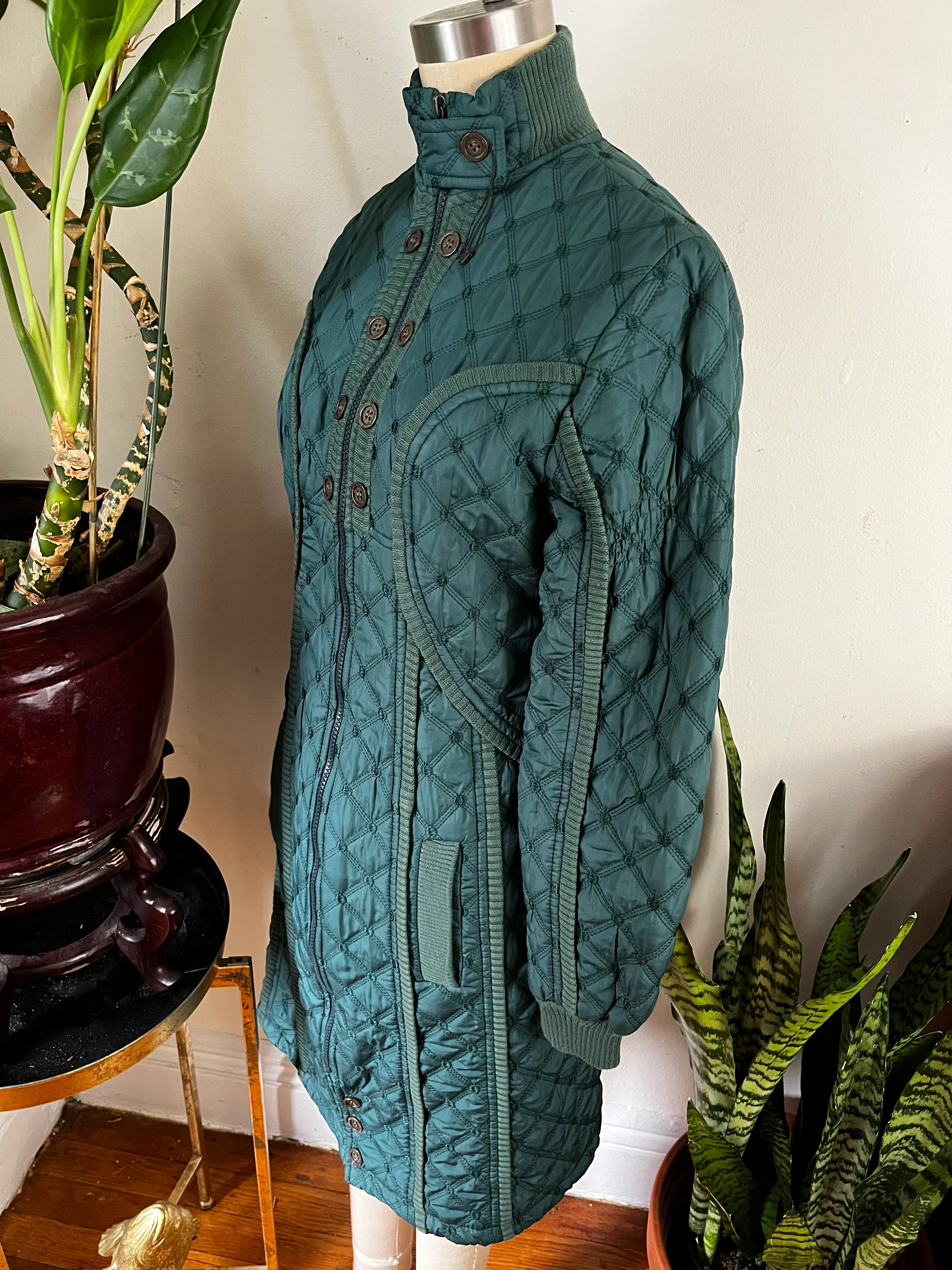 90s Ribbed Trim Quilted Puffer - Image 5
