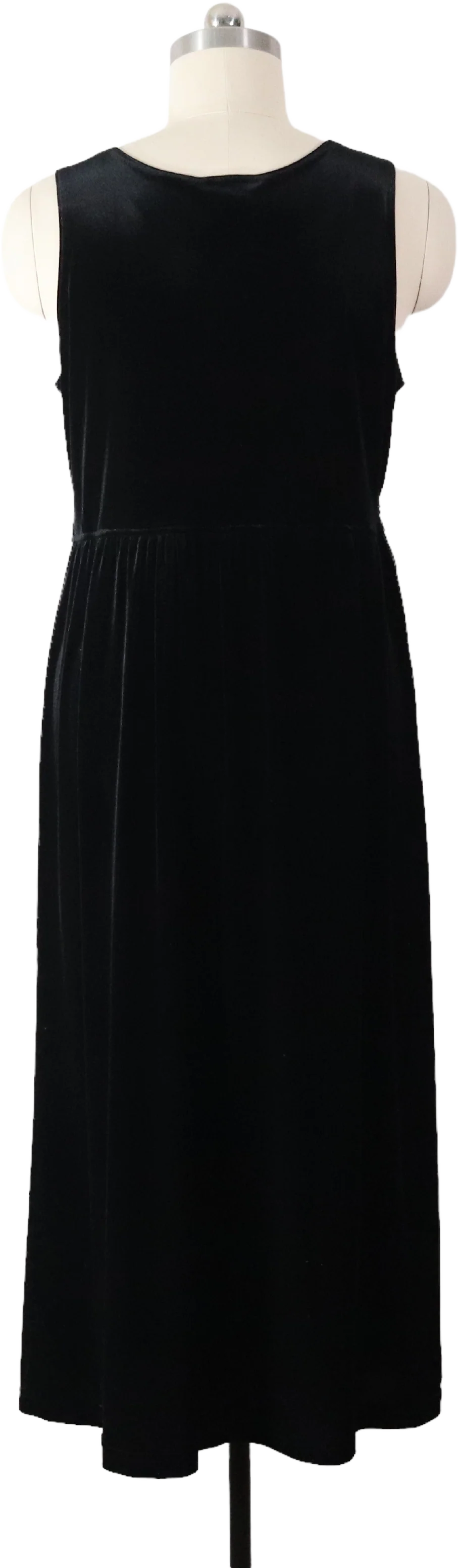 90s Rose Motif Black Velvet Maxi Dress Witchy Goth By Studio Ease - Image 2