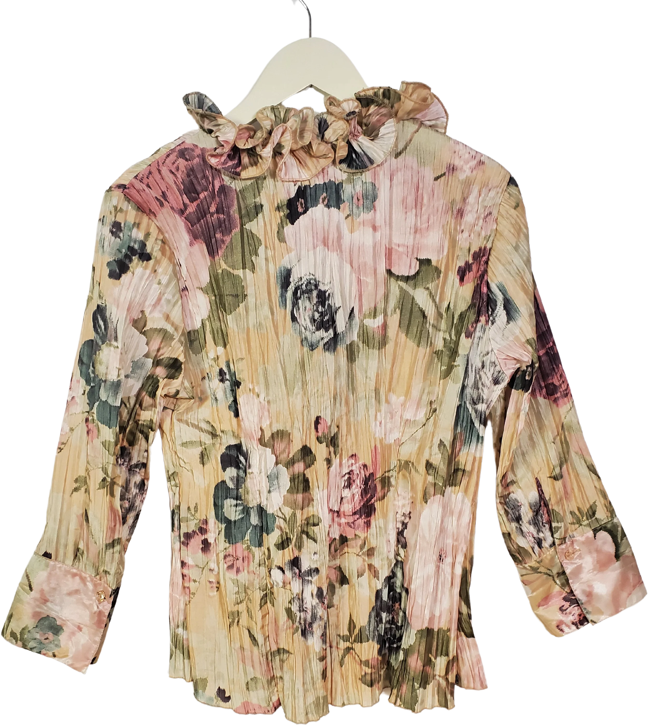 90s Ruffled Floral Blouse By Harve Benard - Image 2