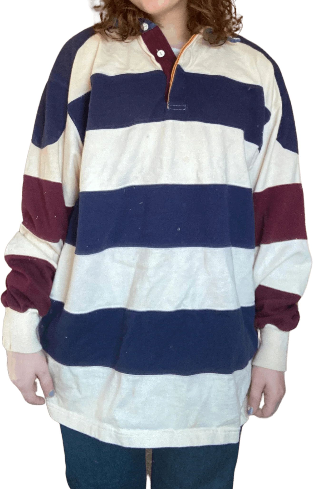 90s Rugby Stripe Long Sleeve Tee By Halifax