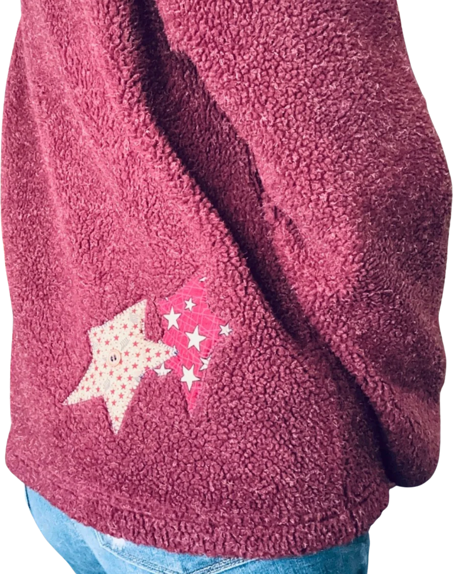 90s Rustic Primitive Stars Sherpa Button Up Shacket By Real Comfort - Image 2