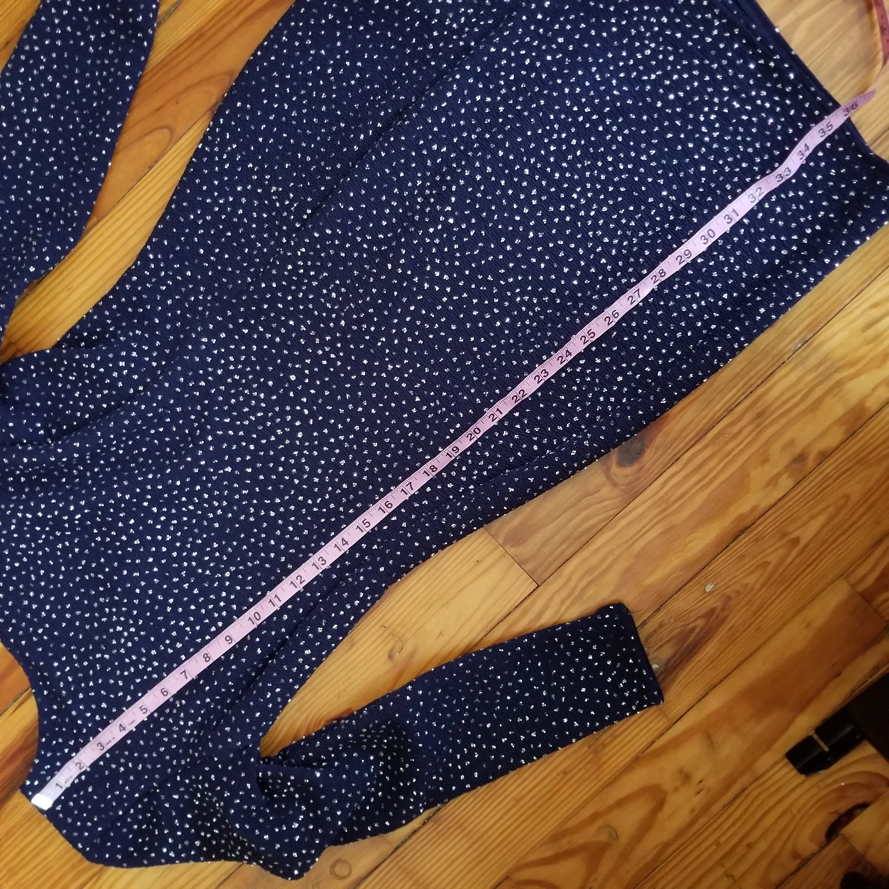 90s Saks 5th Avenue Navy Silver Glitter Mini Dress By Morton Myles for The Warrens - Image 12
