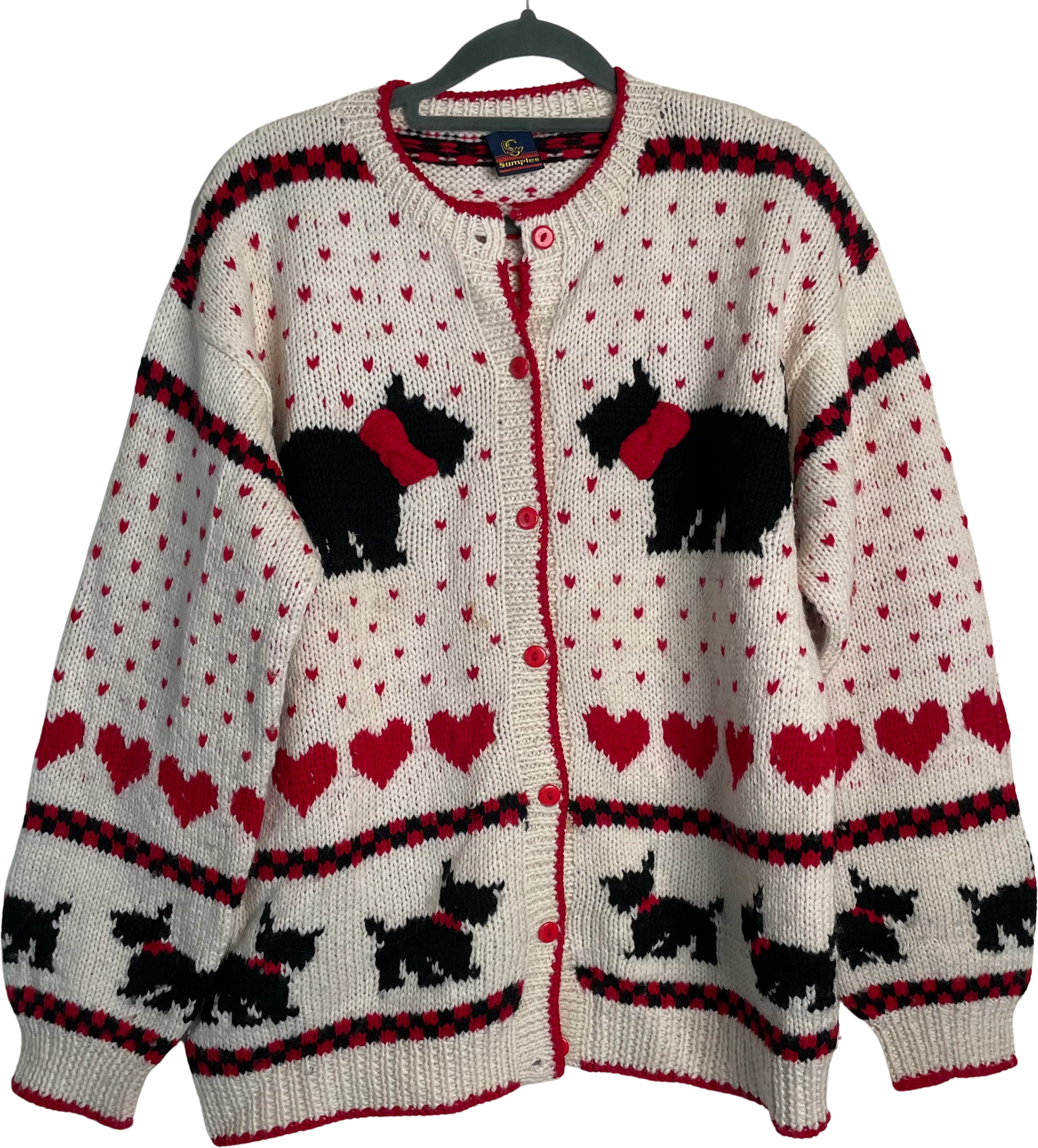90s Scottie Dog Novelty Cardigan Sweater By Samples