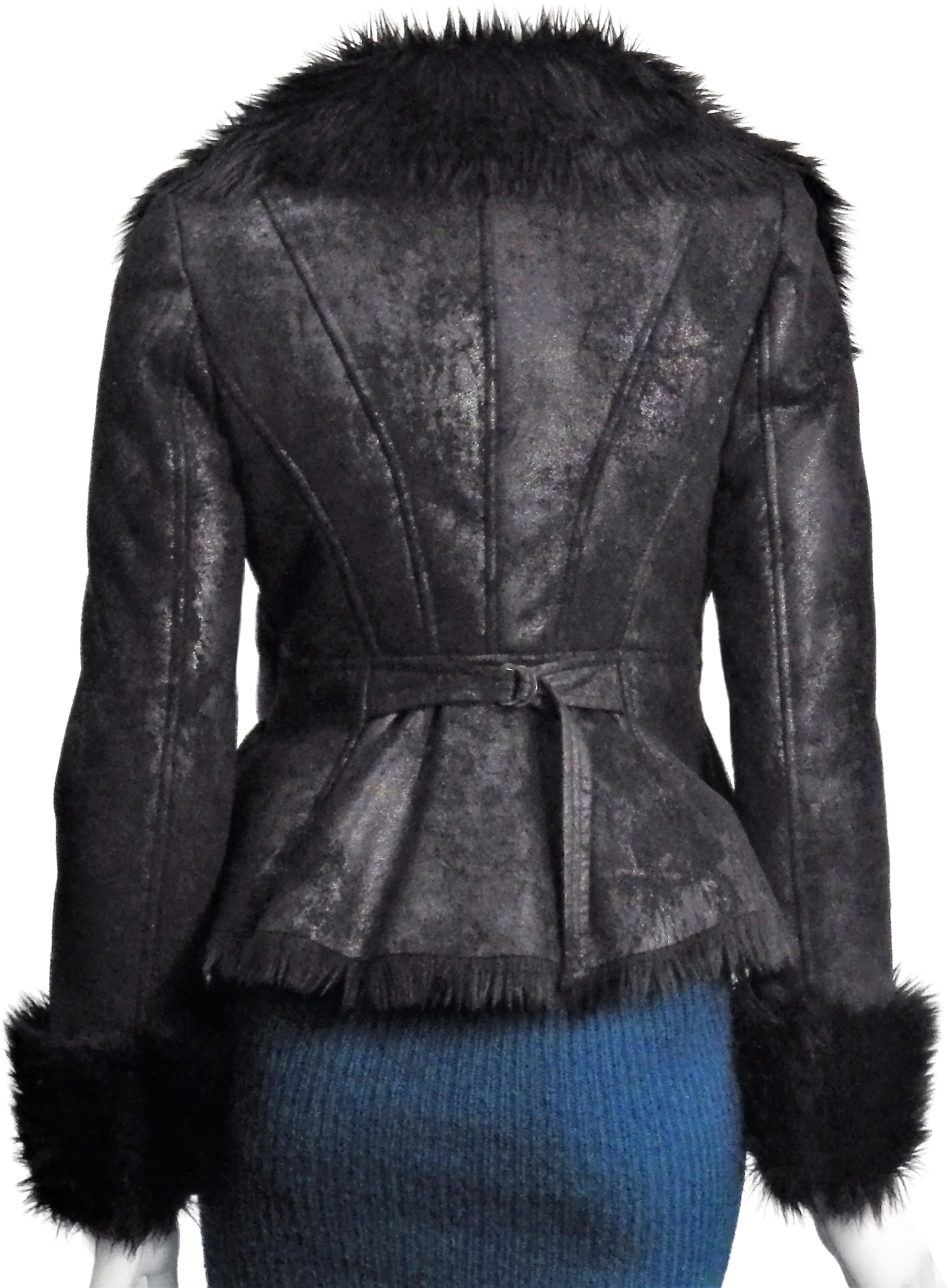 90s Shearling Effect Jacket With Faux Fur By Armani Exchange - Image 2