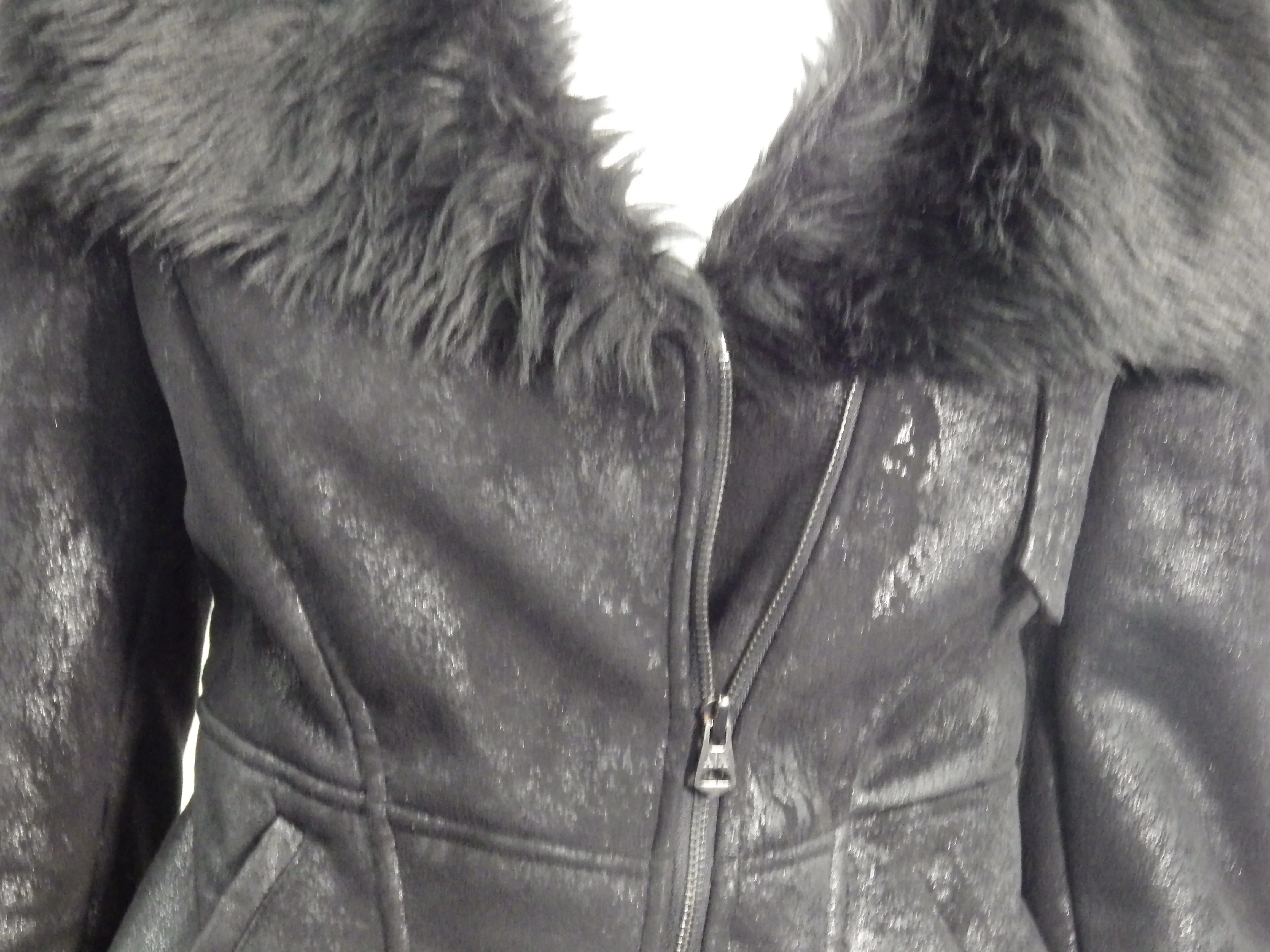 90s Shearling Effect Jacket With Faux Fur By Armani Exchange - Image 3