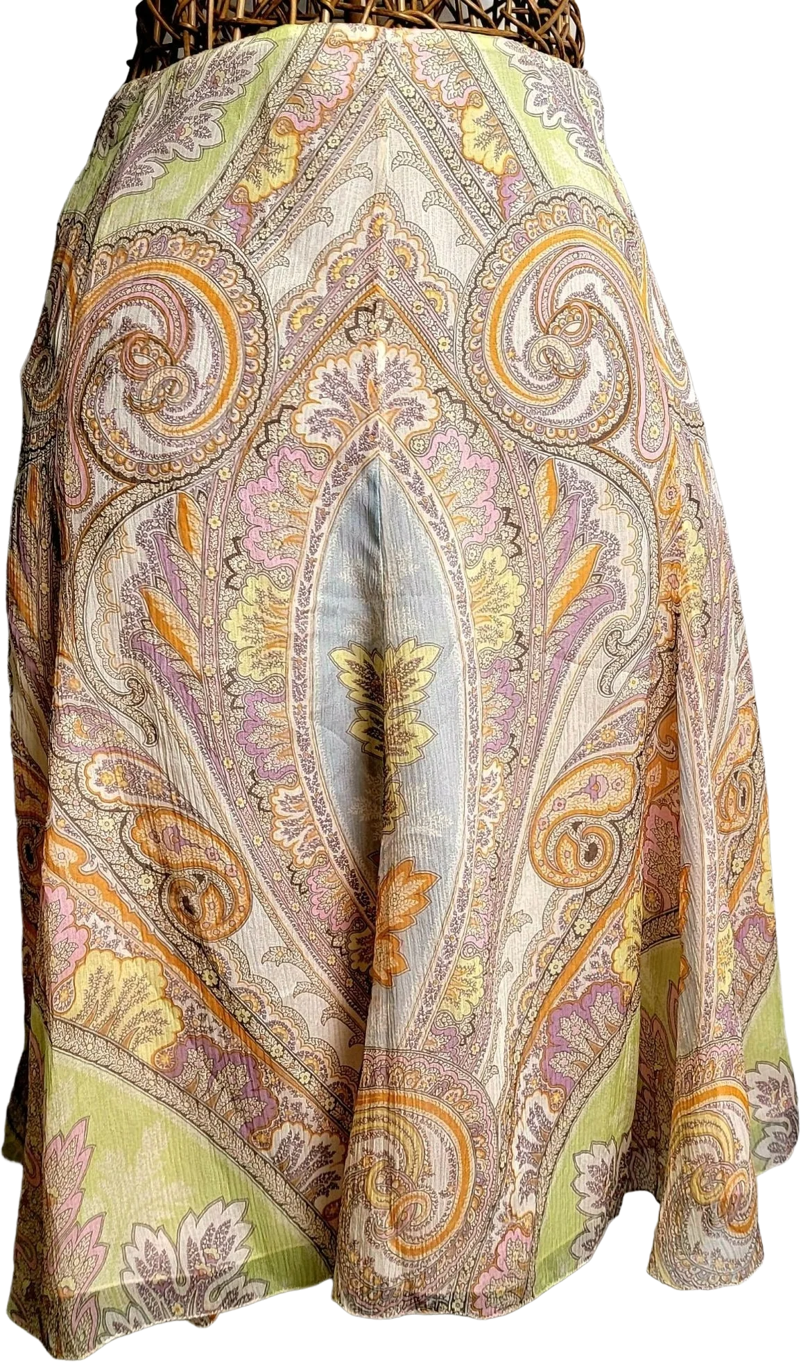 90s Silk A-line Skirt Geo Floral Formal Women Plus 16 By Anne Klein - Image 2