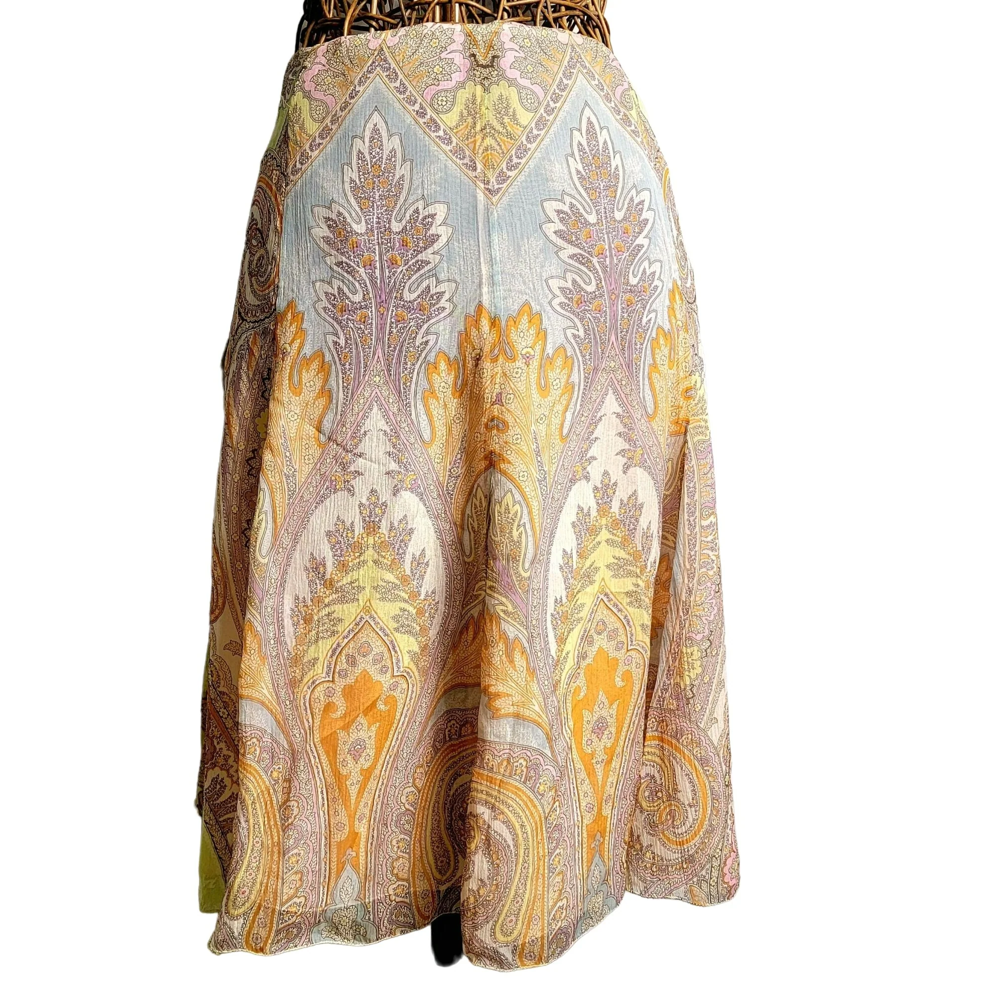 90s Silk A-line Skirt Geo Floral Formal Women Plus 16 By Anne Klein - Image 3