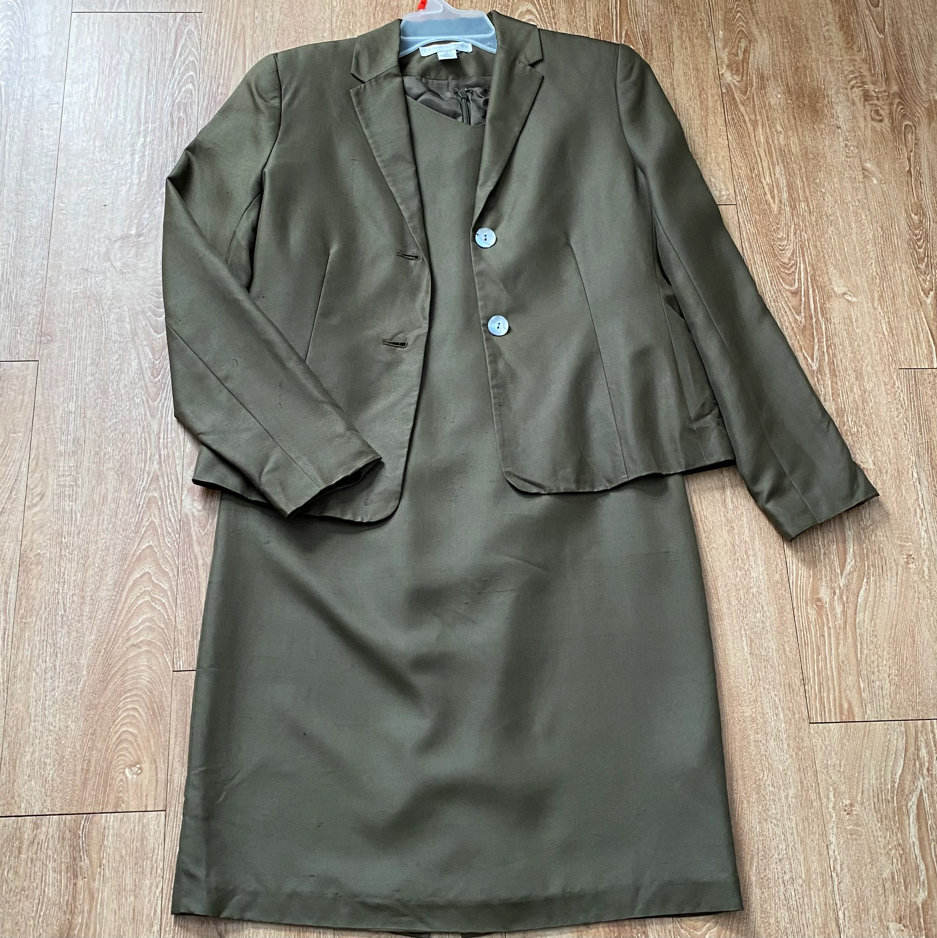 90s Silk Blazer And Sheath Dress By Casual Corner - Image 9