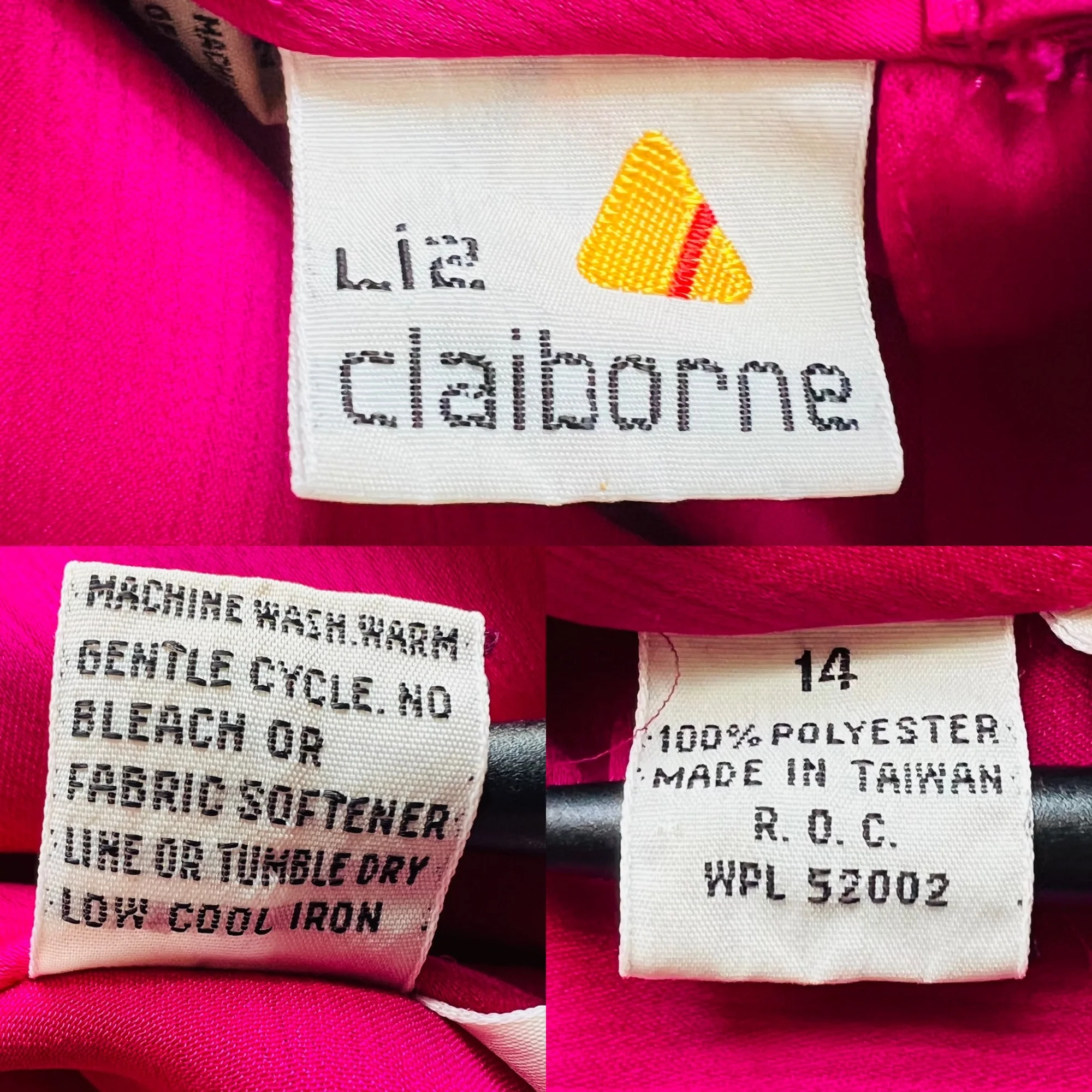 90s Silk Blouse Cowl Neck Dolman Sleeves Hot Pink 14 by Liz Claiborne Collection - Image 9