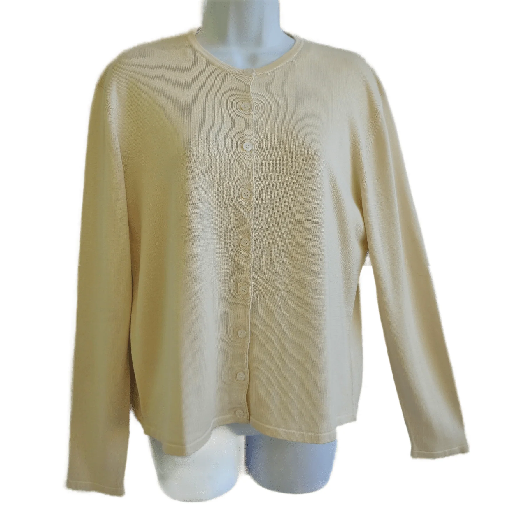 90s Silk Knit Cardigan Blouse Set Large By Jones New York - Image 3