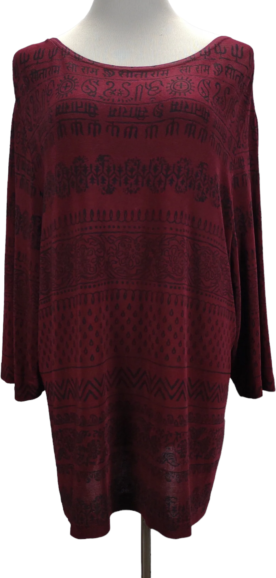 90s Slinky Knit Geo Print Art To Wear Tunic Top By Vikki Vi