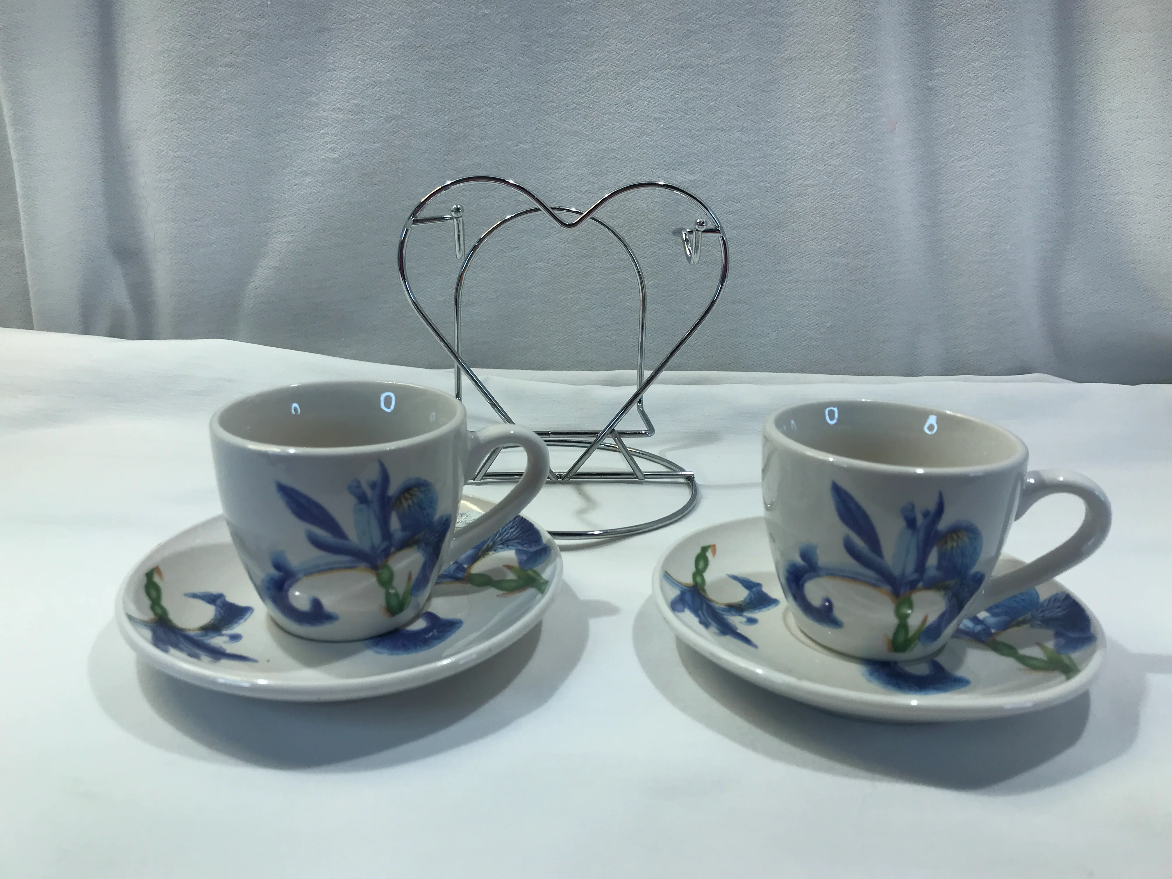 90s Small Teacups Saucers, And Rack Set - Image 11