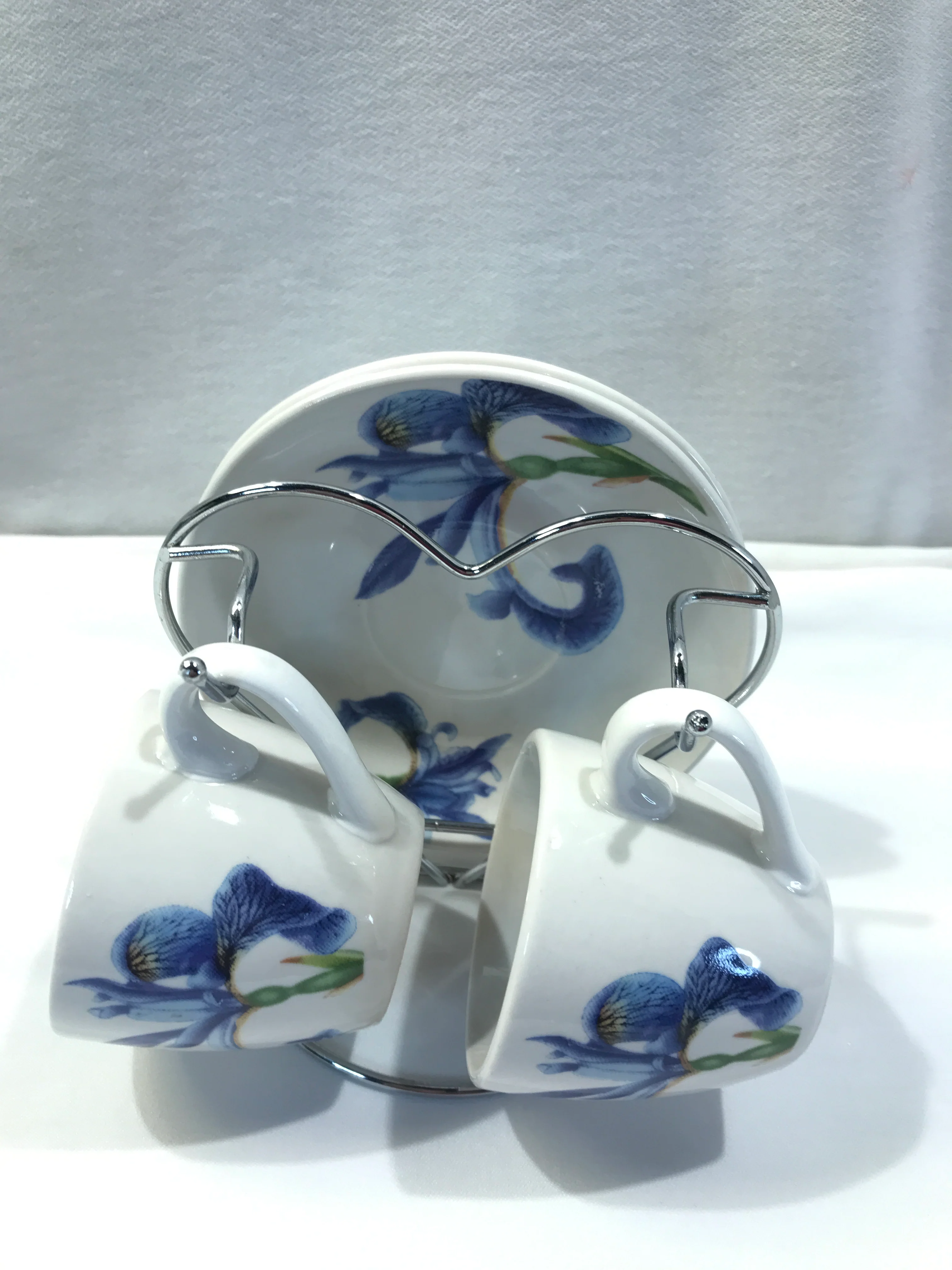 90s Small Teacups Saucers, And Rack Set - Image 15