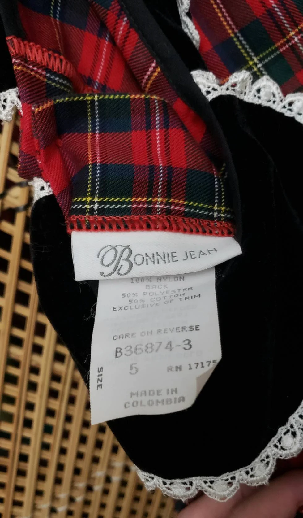 90s Smocked Christmas Dress Girl's 5 by Bonnie Jean - Image 7