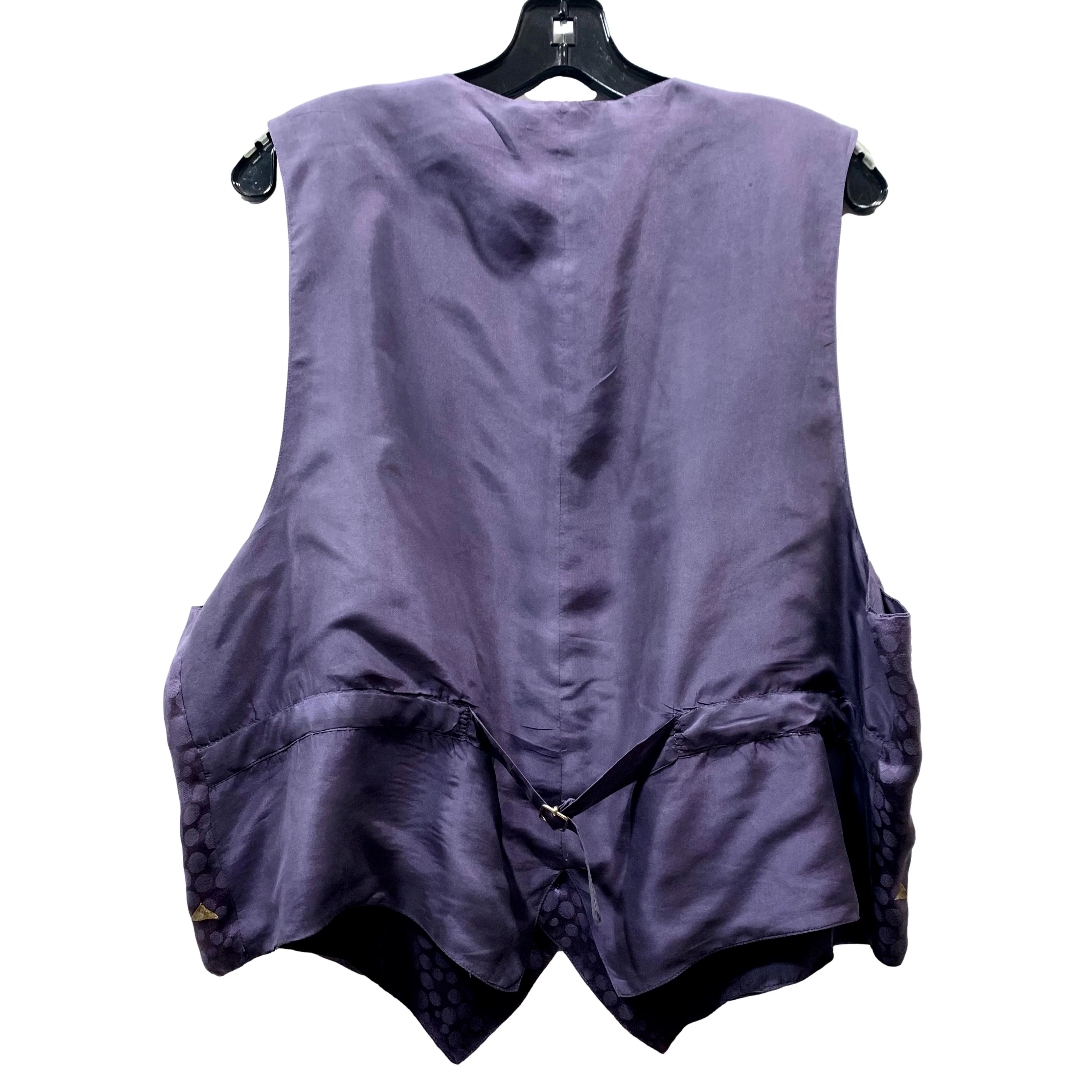 90s Smoky Purple Hand Painted Mens Womens Silk Vest By Erin Brayton - Image 6