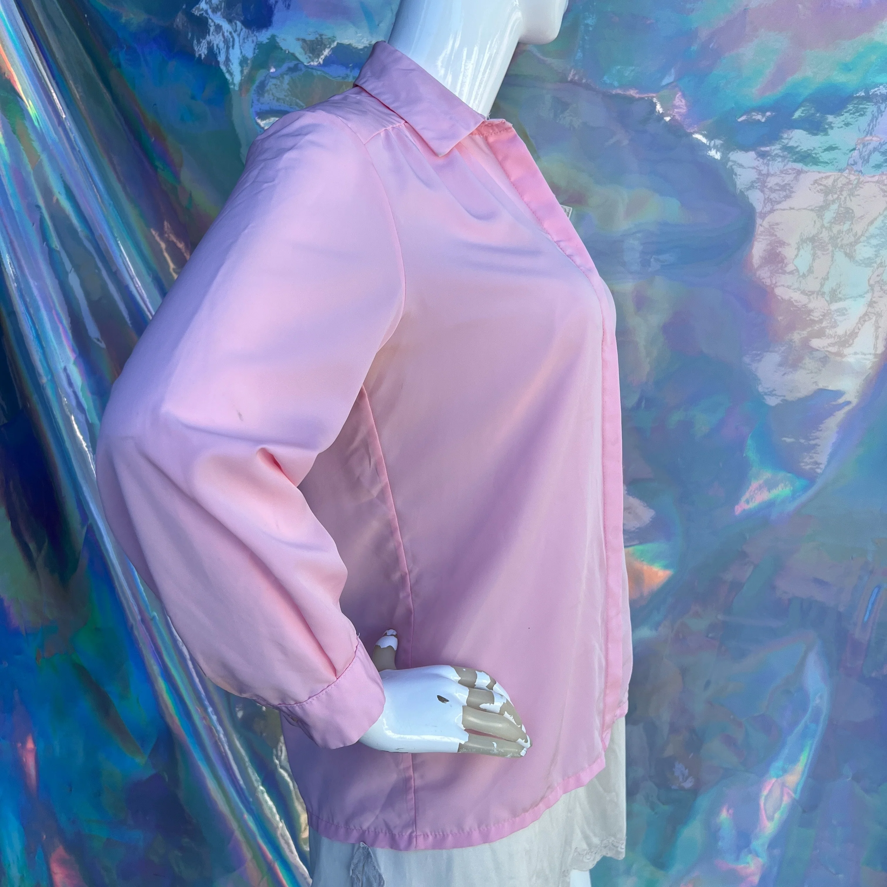90s Soft Pink Hidden Button Up Top by Urban Sophisticates by Pendleton - Image 6