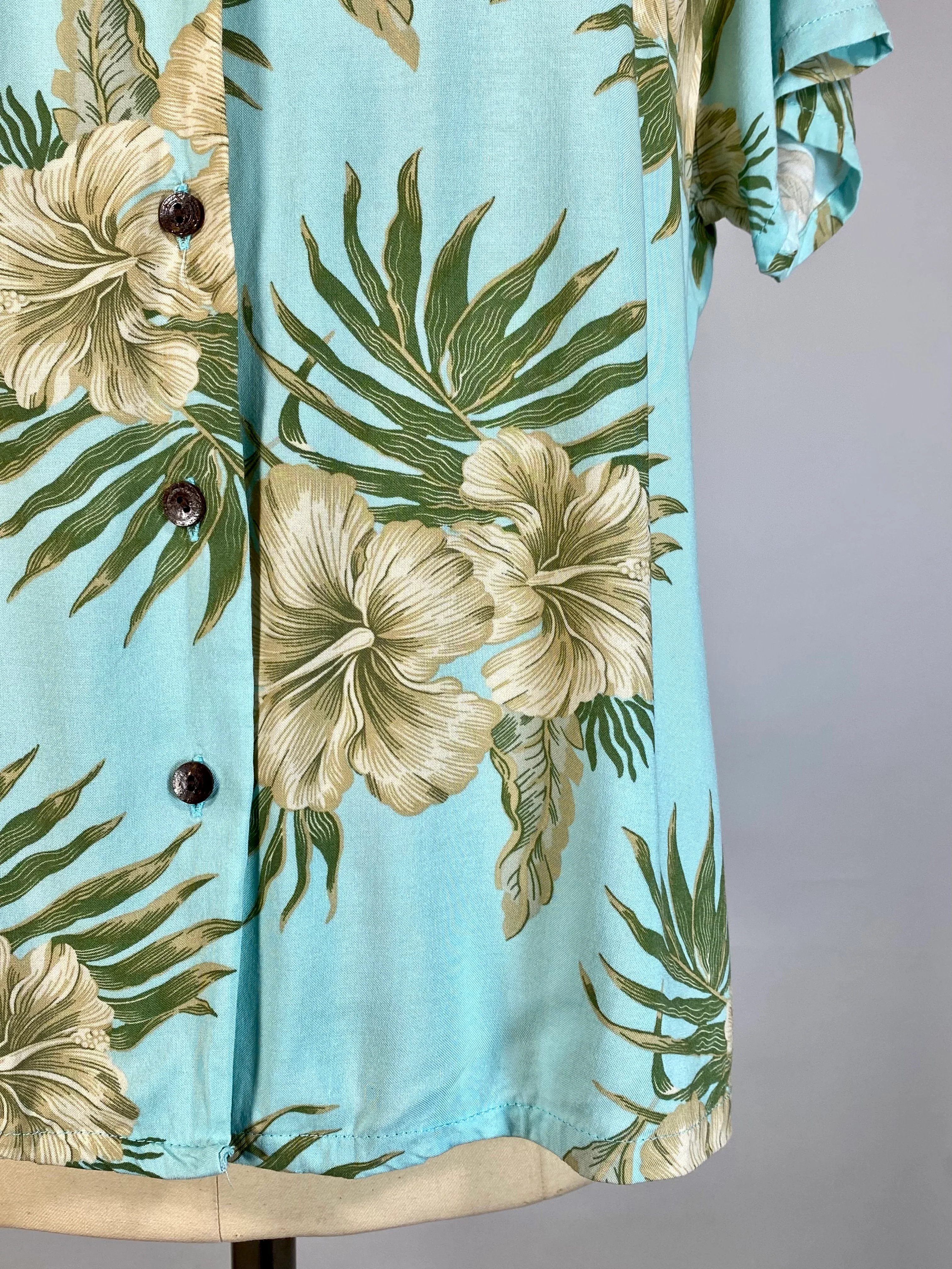 90s Soft Rayon Aloha Tropical Print Short Sleeve Shirt by Hibiscus Collection Hawaii - Image 10