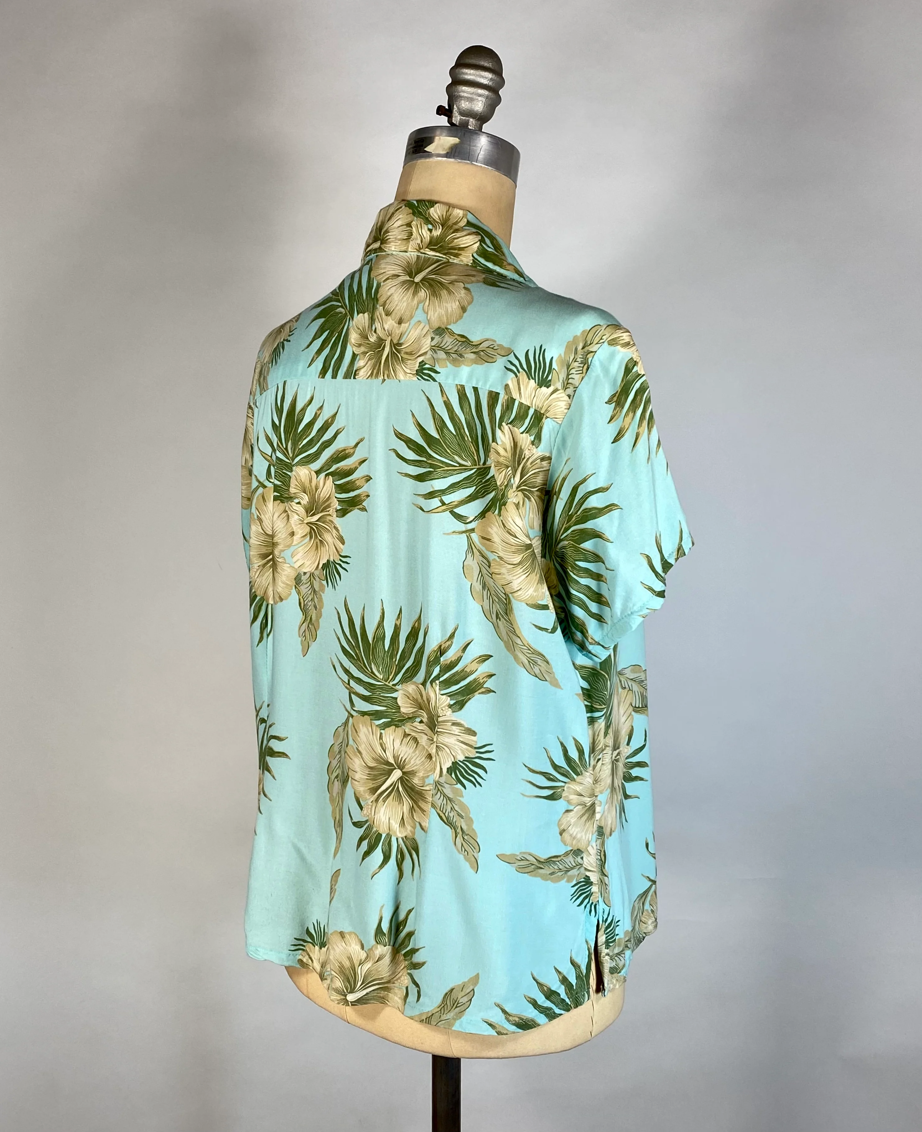 90s Soft Rayon Aloha Tropical Print Short Sleeve Shirt by Hibiscus Collection Hawaii - Image 6