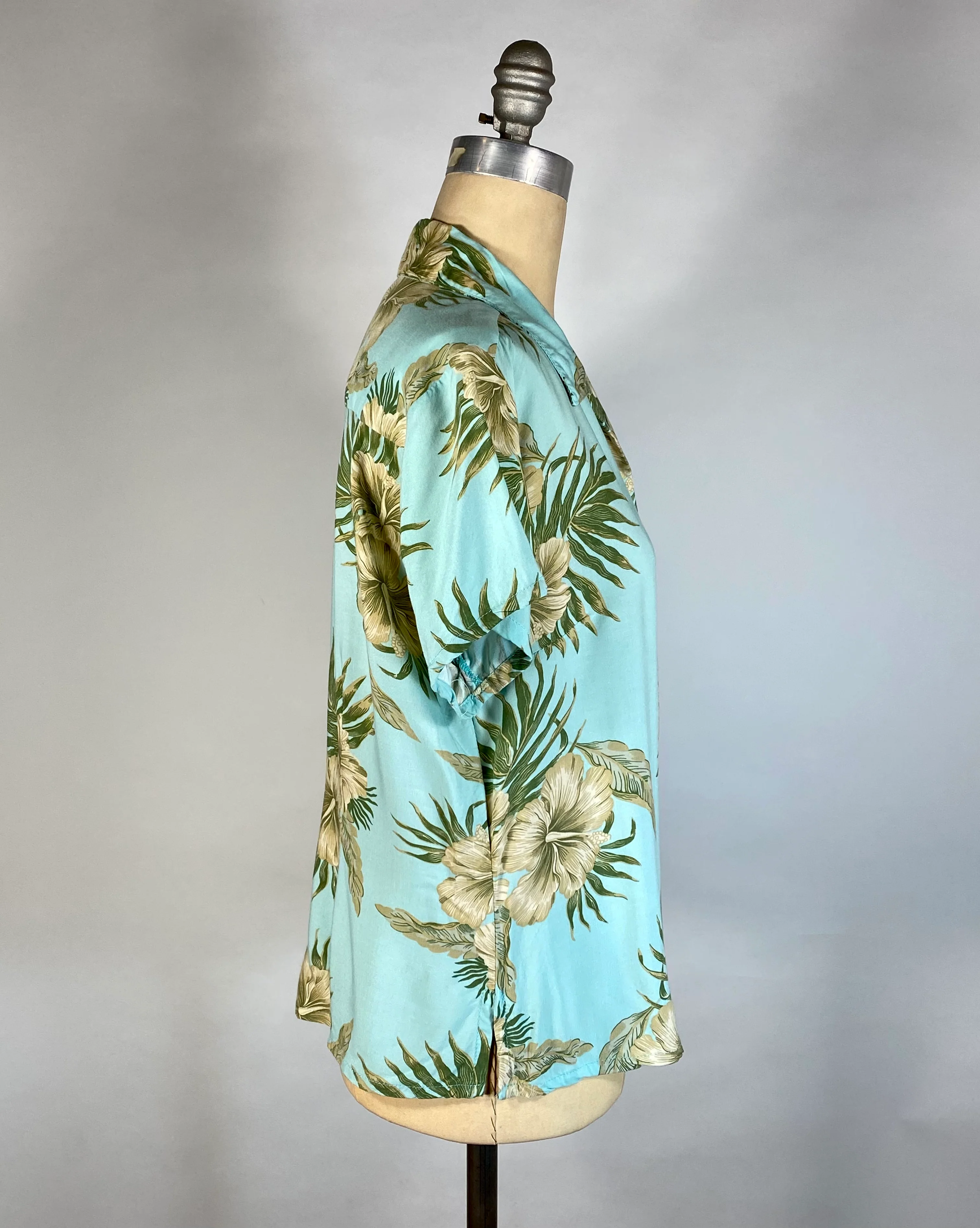 90s Soft Rayon Aloha Tropical Print Short Sleeve Shirt by Hibiscus Collection Hawaii - Image 7