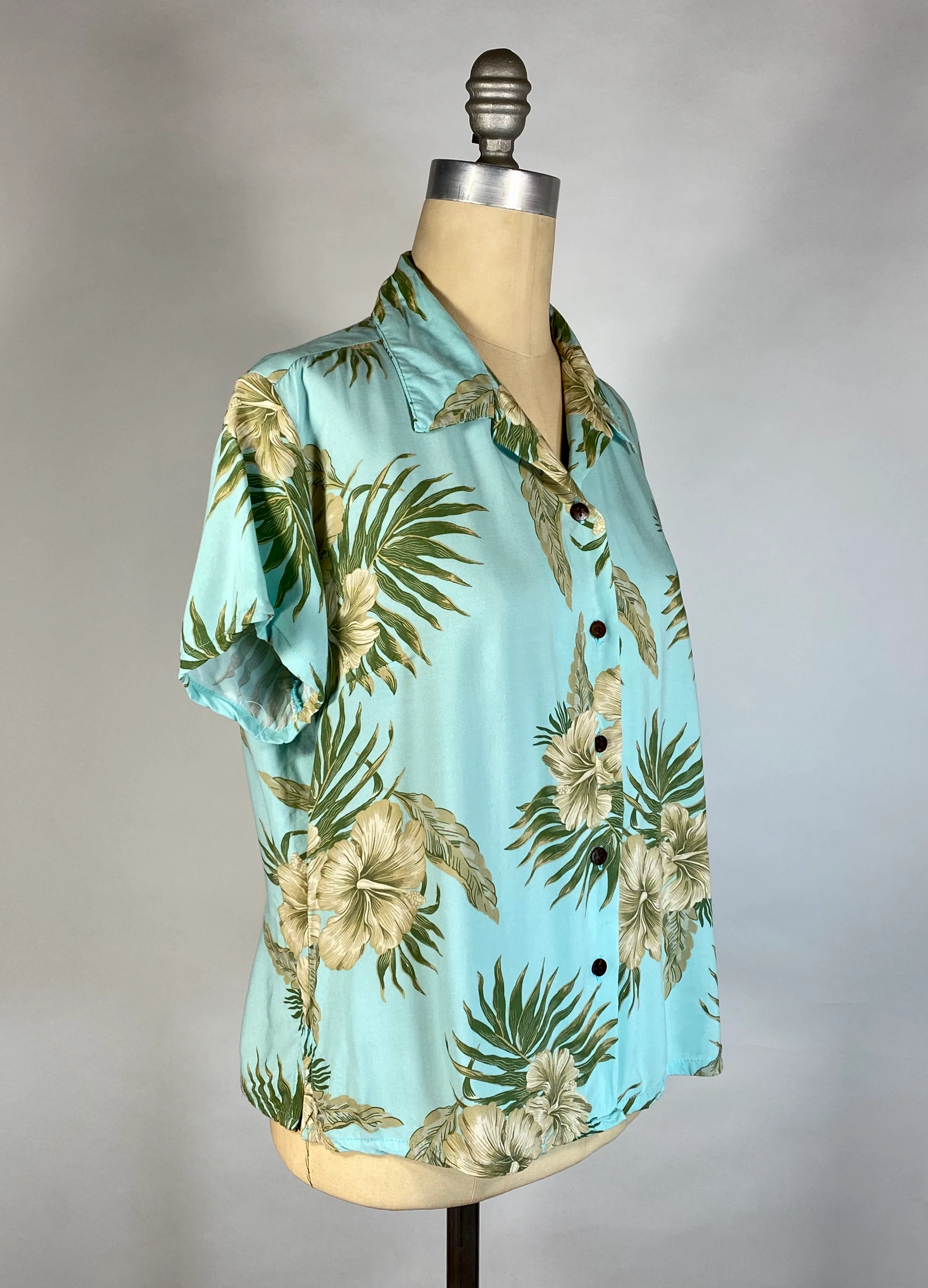 90s Soft Rayon Aloha Tropical Print Short Sleeve Shirt by Hibiscus Collection Hawaii - Image 8