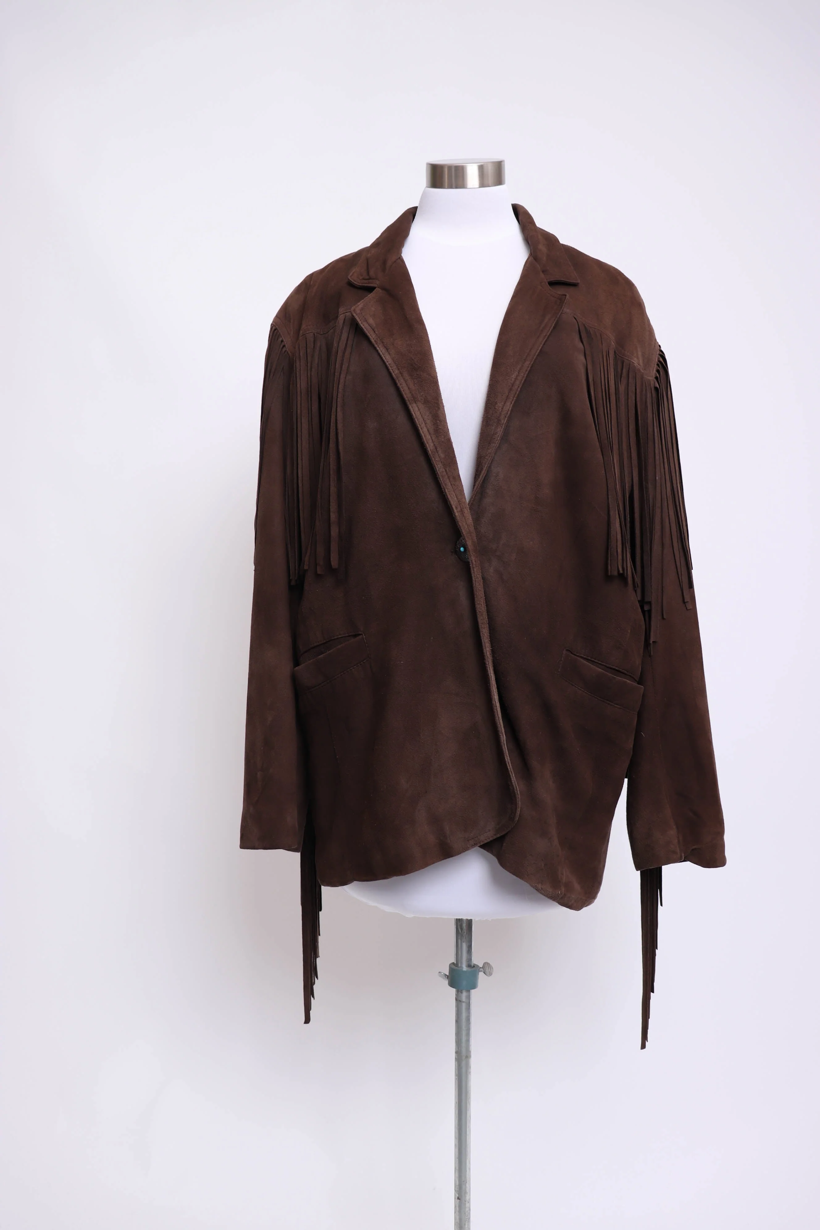 90s Soft Suede Fringed Jacket L/xl by Arrow - Image 4