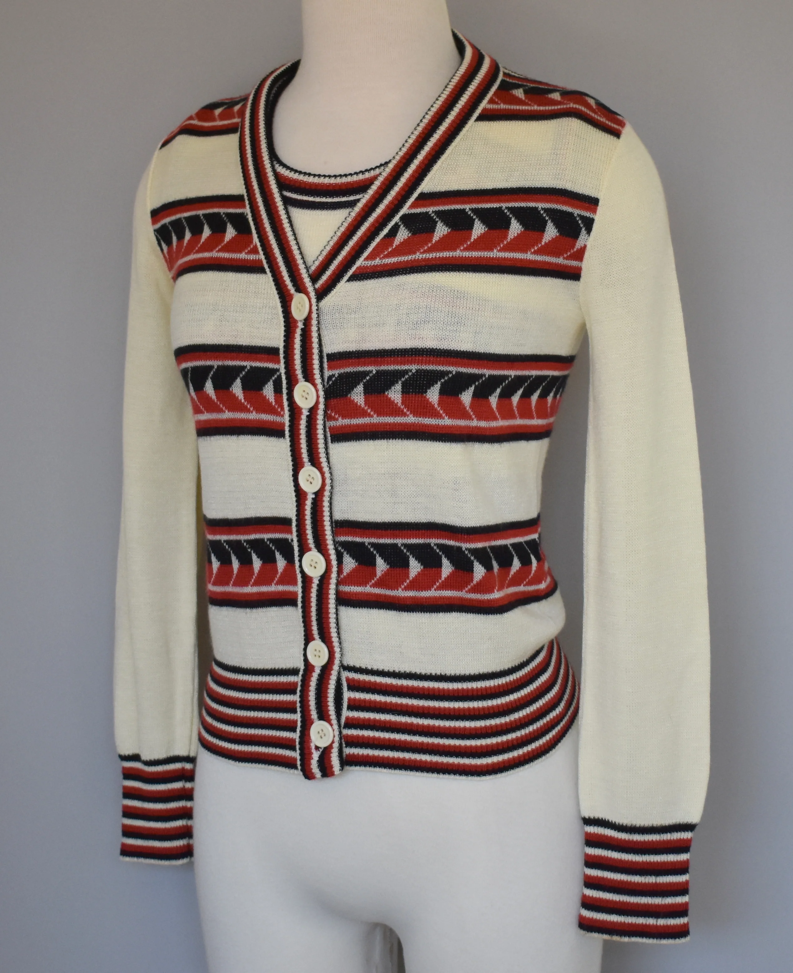 90s Southwest Stripe Cardigan Sweater And Tank Top Set By Kitty Hawk - Image 7